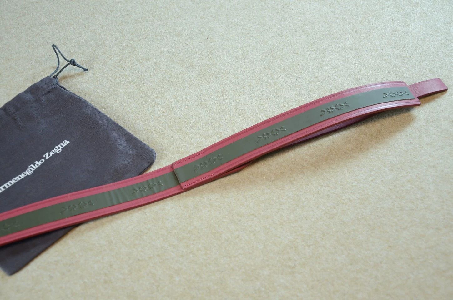 Ermenegildo Zegna Zegna XXX Double Layer Belt 90cm Gray Pink Army Red Yellow Size ONE SIZE - 6 Thumbnail