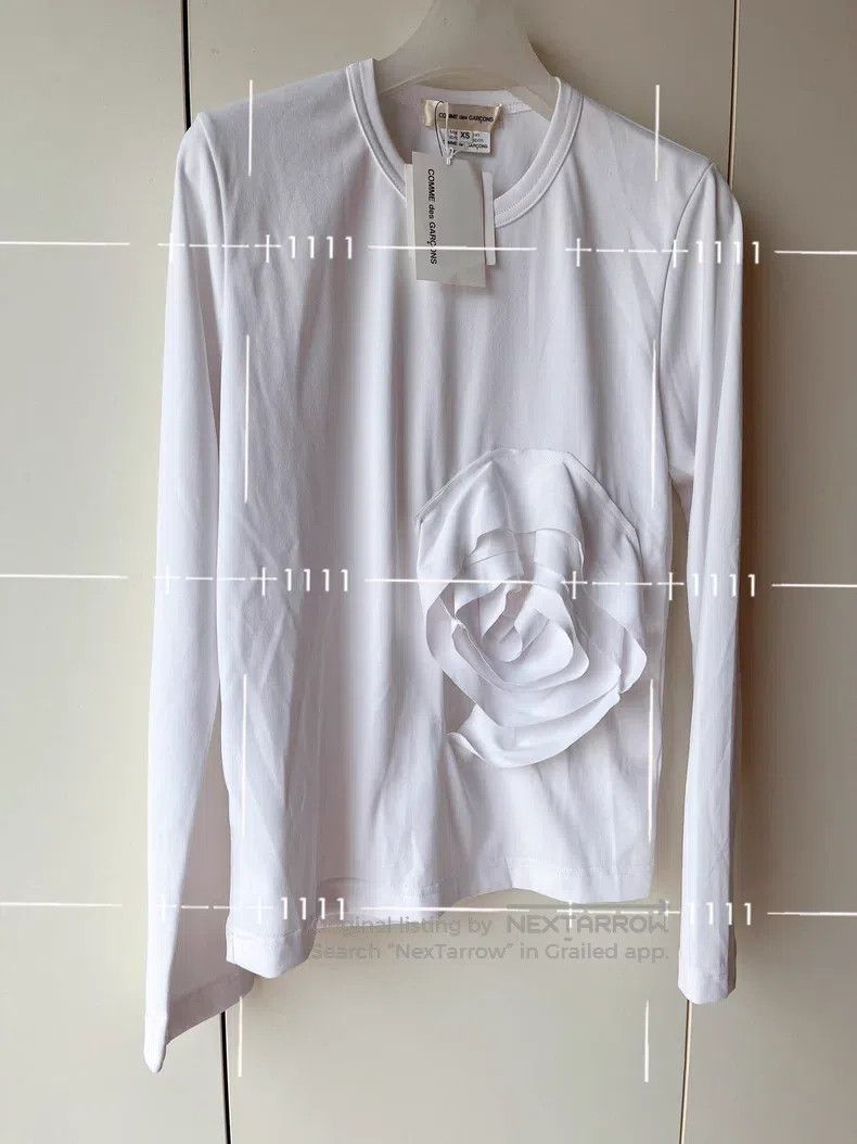 Comme des Garcons Comme Des Garcons Roses Polyester Long-Sleeve T-Shirt Size XS / US 0-2 / IT 36-38 - 4 Thumbnail