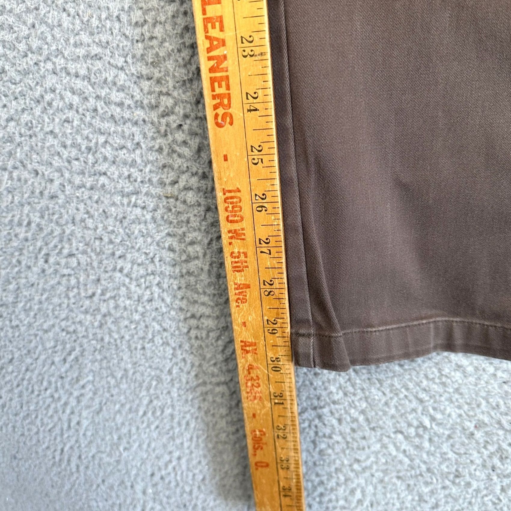 Vintage Hill City Everyday Slim Fit Chino Pants Brown 31X32 Slim Tapered Flat Front Pockets Casual Business Travel Mens Size US 31 - 7 Thumbnail