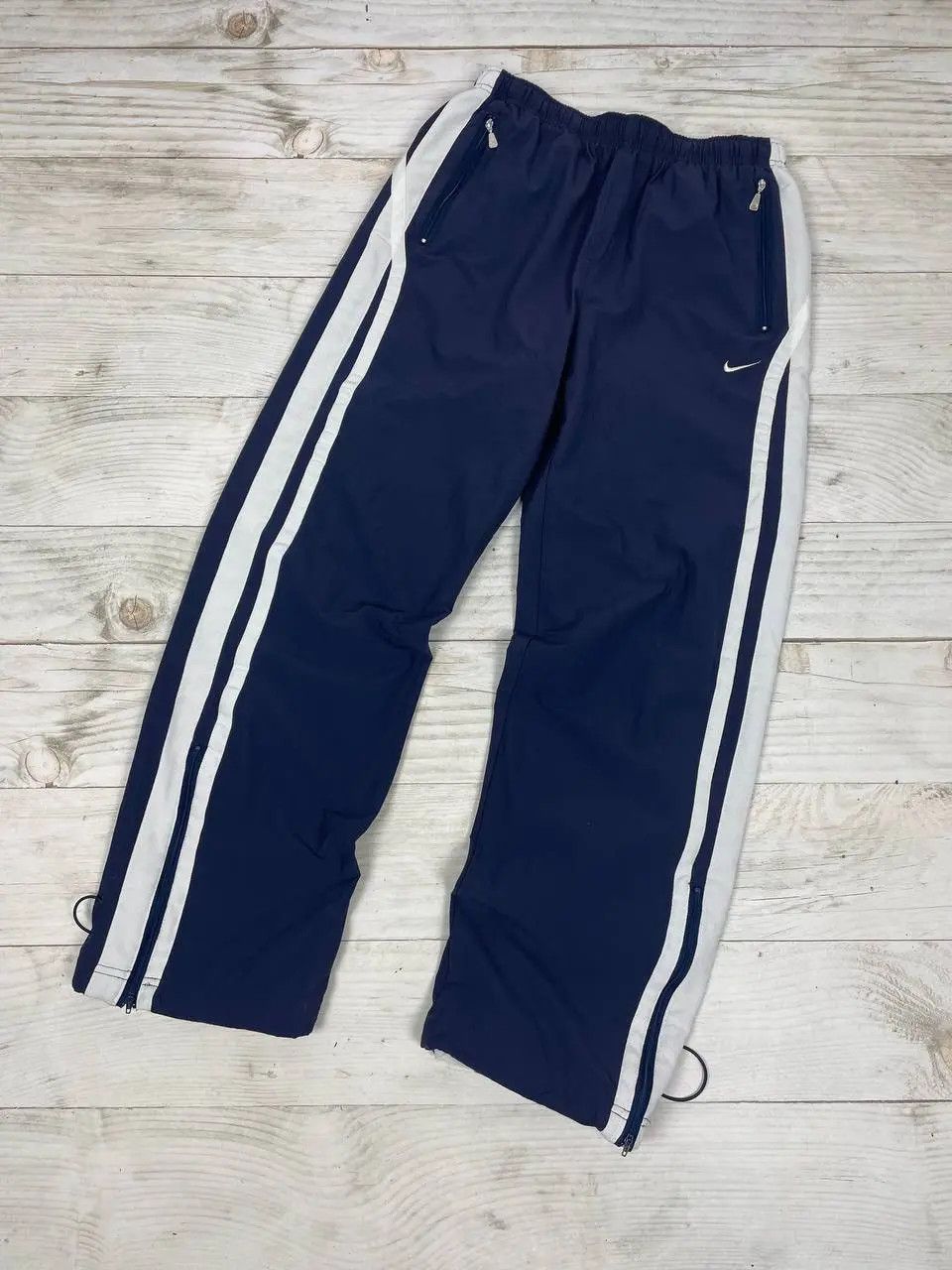 Nike Vintage Nike Track Pants 00s Striped Swoosh Nylon Y2K Size US 32 / EU 48 - 2 Thumbnail