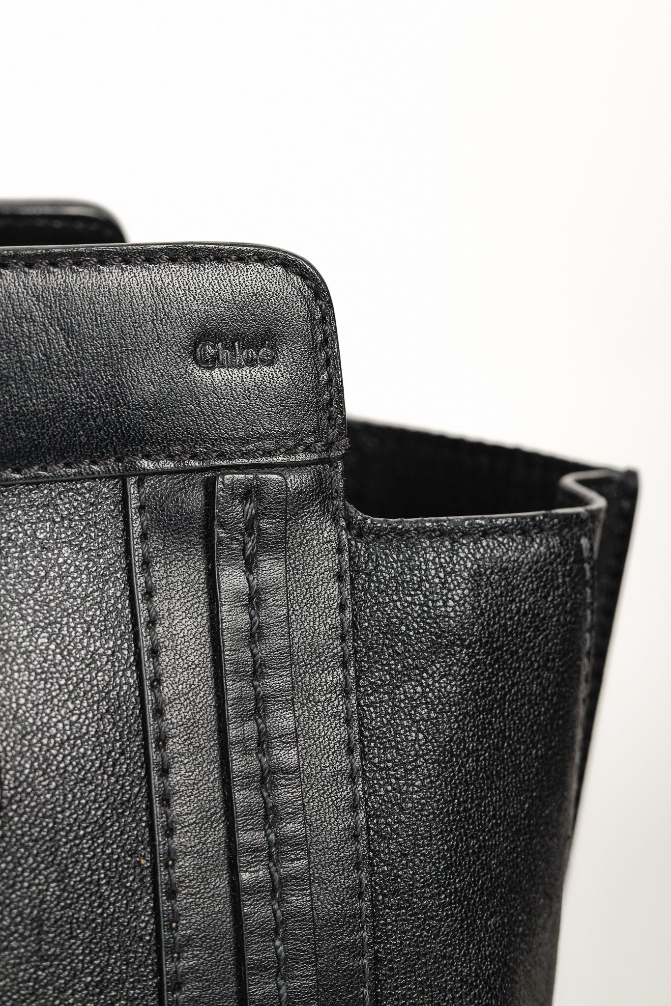 Chloe Chloe East-West Black Leather Tote Size ONE SIZE - 7 Thumbnail
