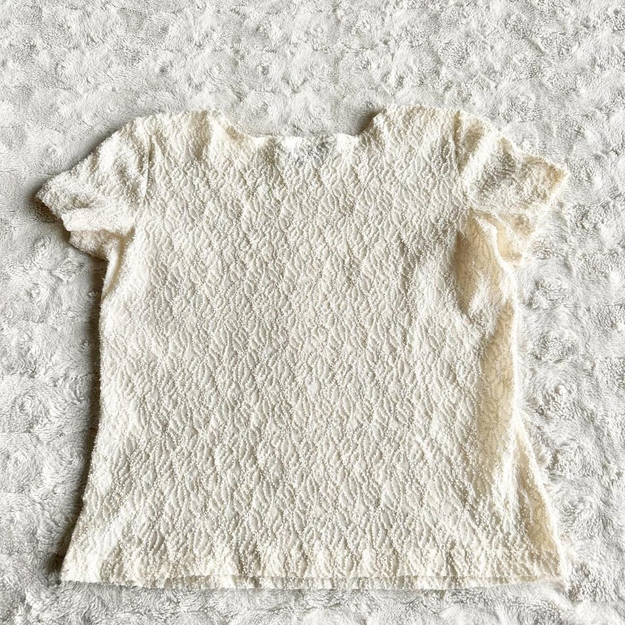 Other Vintage Textured Shirt Tee Womens Ivory Kazu Angelic Fairy Size M / US 6-8 / IT 42-44 - 2 Thumbnail