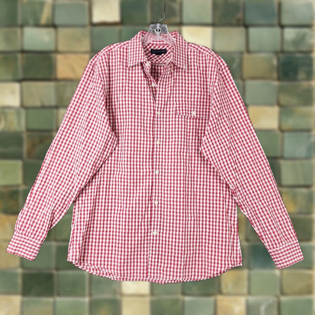 Banana Republic BANANA REPUBLIC Shirt Men Long Sleeve Button-Up Check Red/White Size L Size US L / EU 52-54 / 3 - 1 Thumbnail