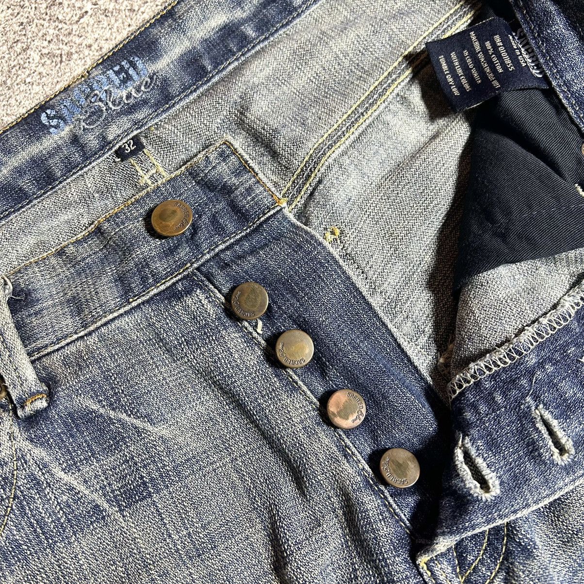Japanese Brand Vintage SACRED BLUE Flared Denim Patchwork USA Size US 32 / EU 48 - 7 Thumbnail