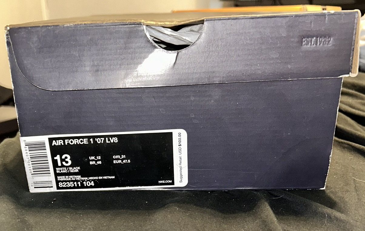 Nike Nike Air Force 1 Low ‘07 LV8 White Black Orange Size US 13 / EU 46 - 5 Thumbnail