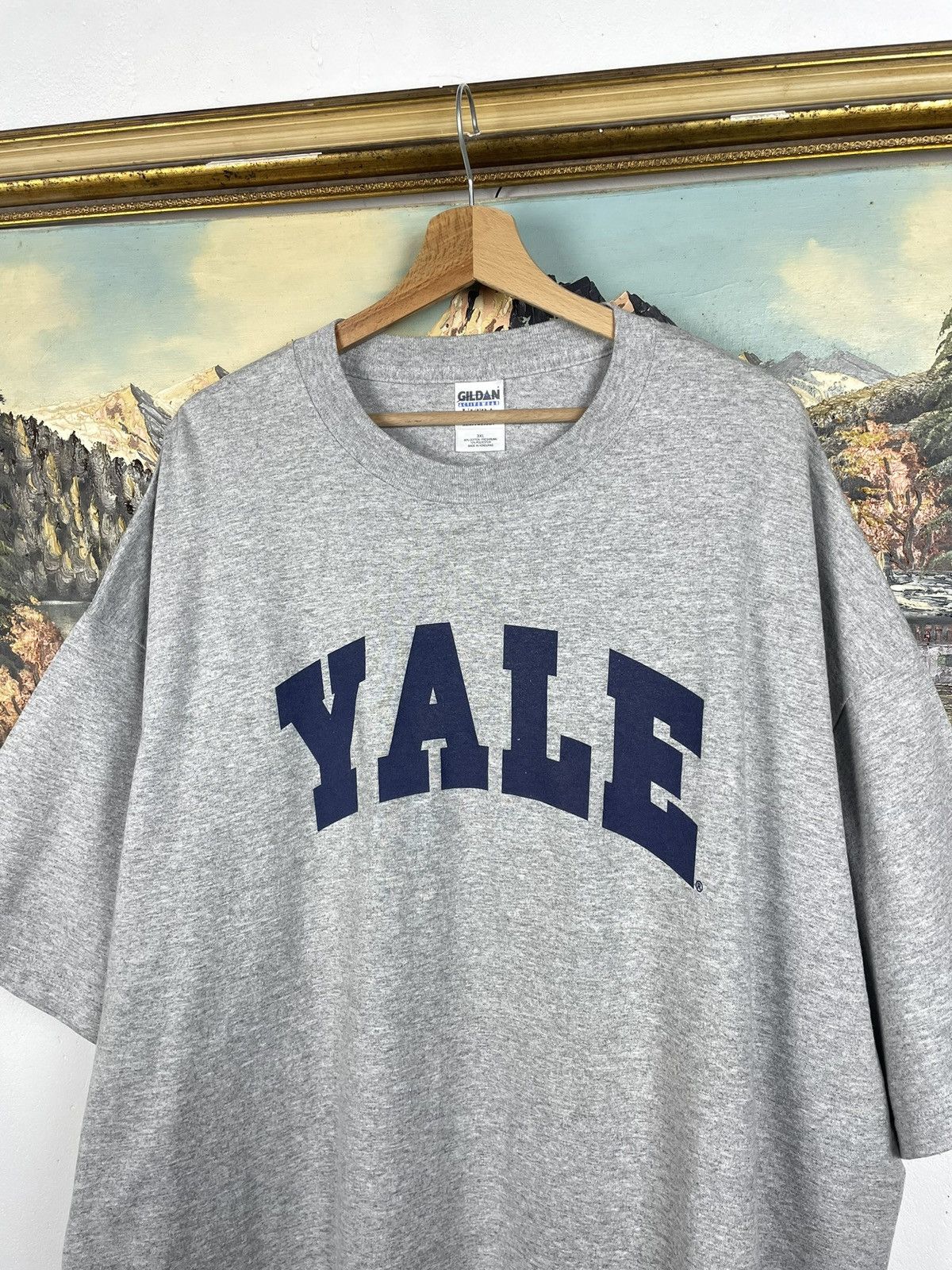 Vintage Yale Vintsge Y2k Gray Tee University College Baggy Oversize Size US XXL / EU 58 / 5 - 4 Thumbnail