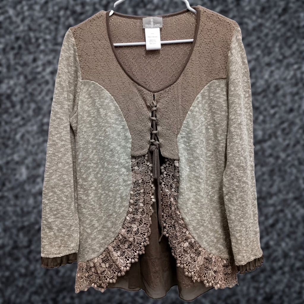 Vintage VINTAGE Fair Lady Top Womens 8 Beige VTG 90s Fairy Grunge Tunic Size Lace Long Sleeve Size M / US 6-8 / IT 42-44 - 1 Thumbnail
