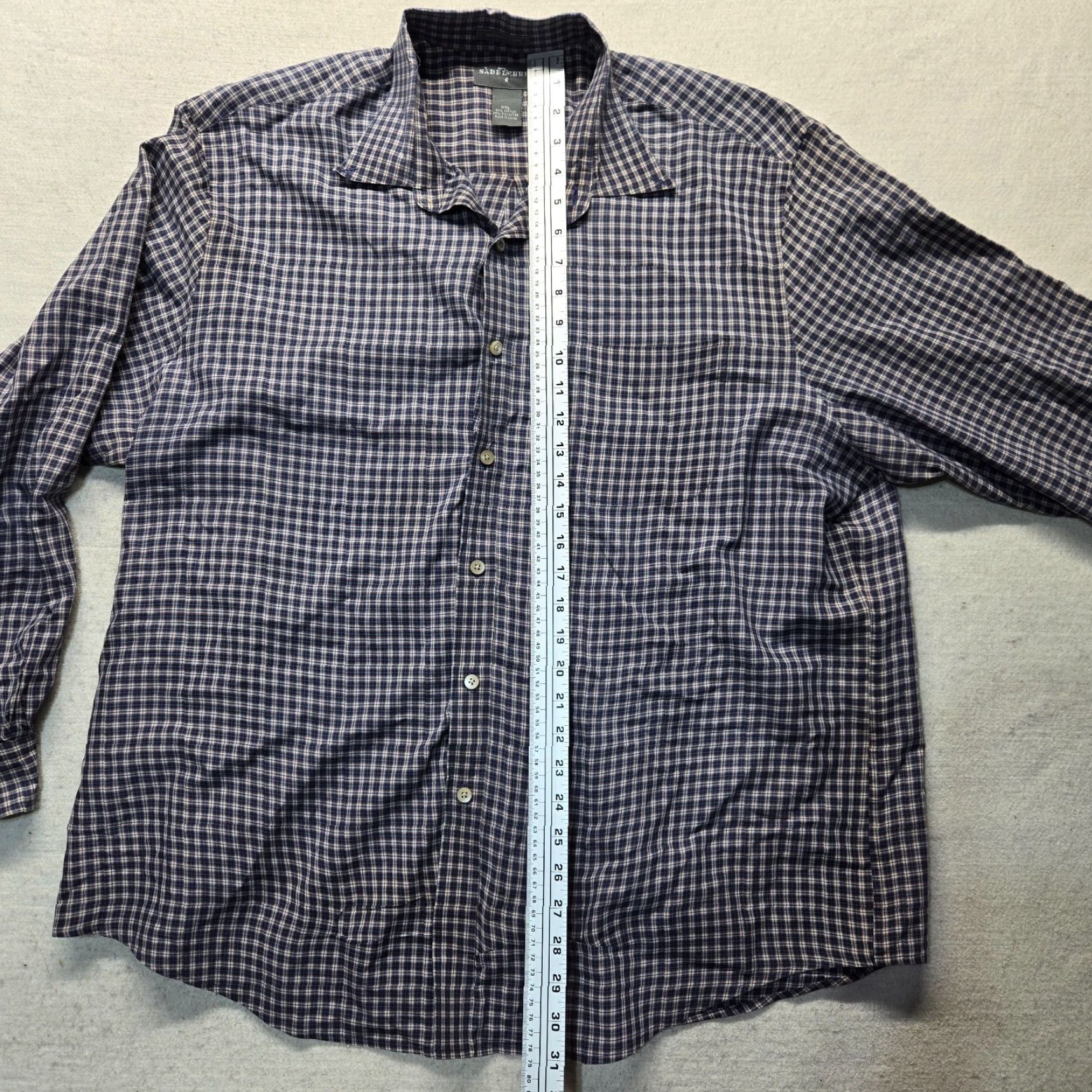 Vintage Saddlebred Blue Plaid Classic Fit Button Up Long Sleeve Adult Men's 2XL XXL Shirt Size US XXL / EU 58 / 5 - 6 Thumbnail