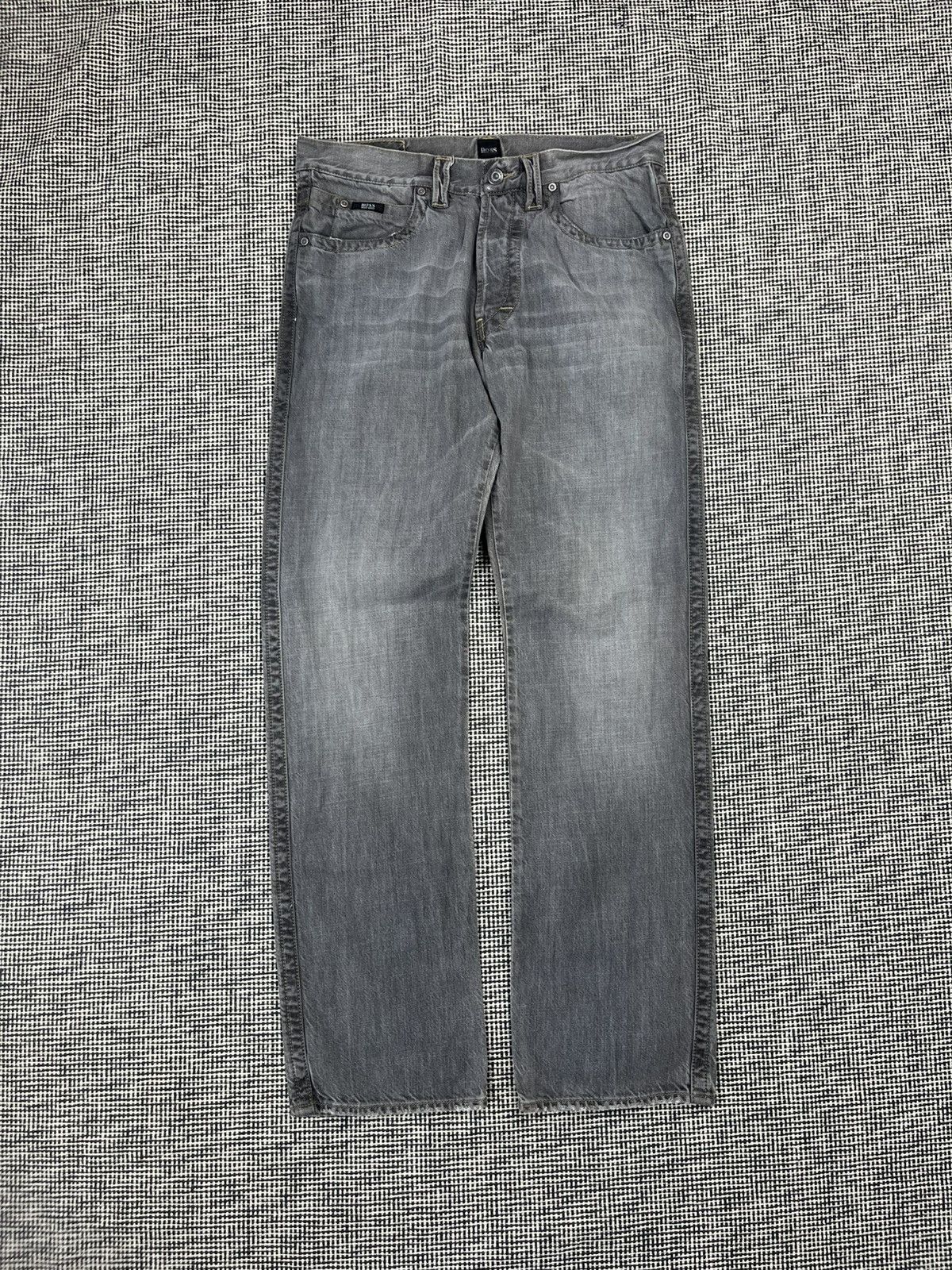 Designer × Hugo Boss × Vintage Gray stone washed Hugo Boss vintage straight cut jeans Size US 31 - 1 Thumbnail