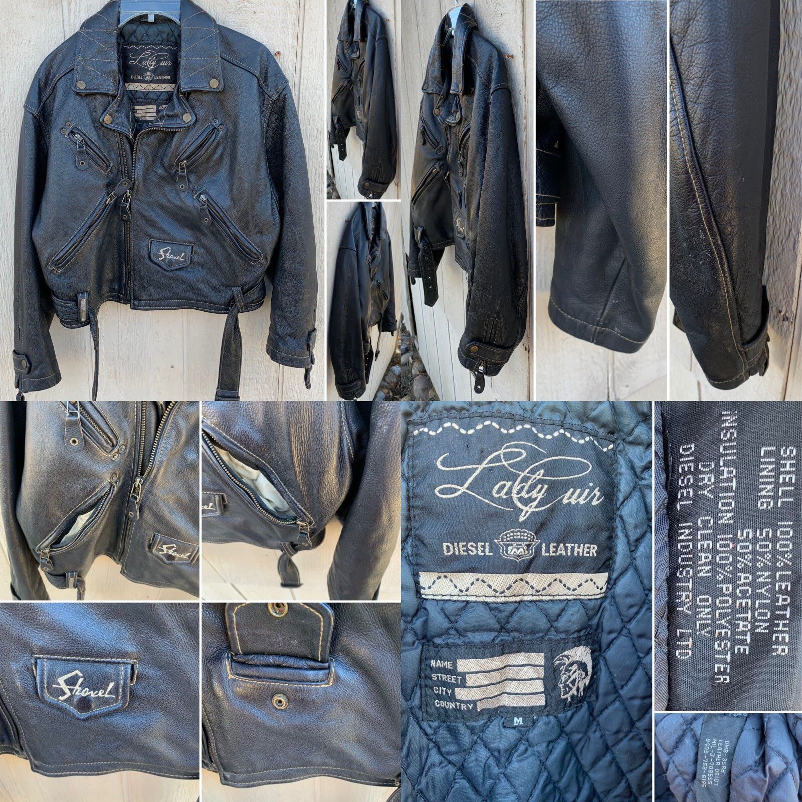 Diesel VINTAGE Diesel Lady Cuir Leather Brown Leather Moto Jacket Biker Motorcycle Size M Women Size M / US 6-8 / IT 42-44 - 8 Thumbnail