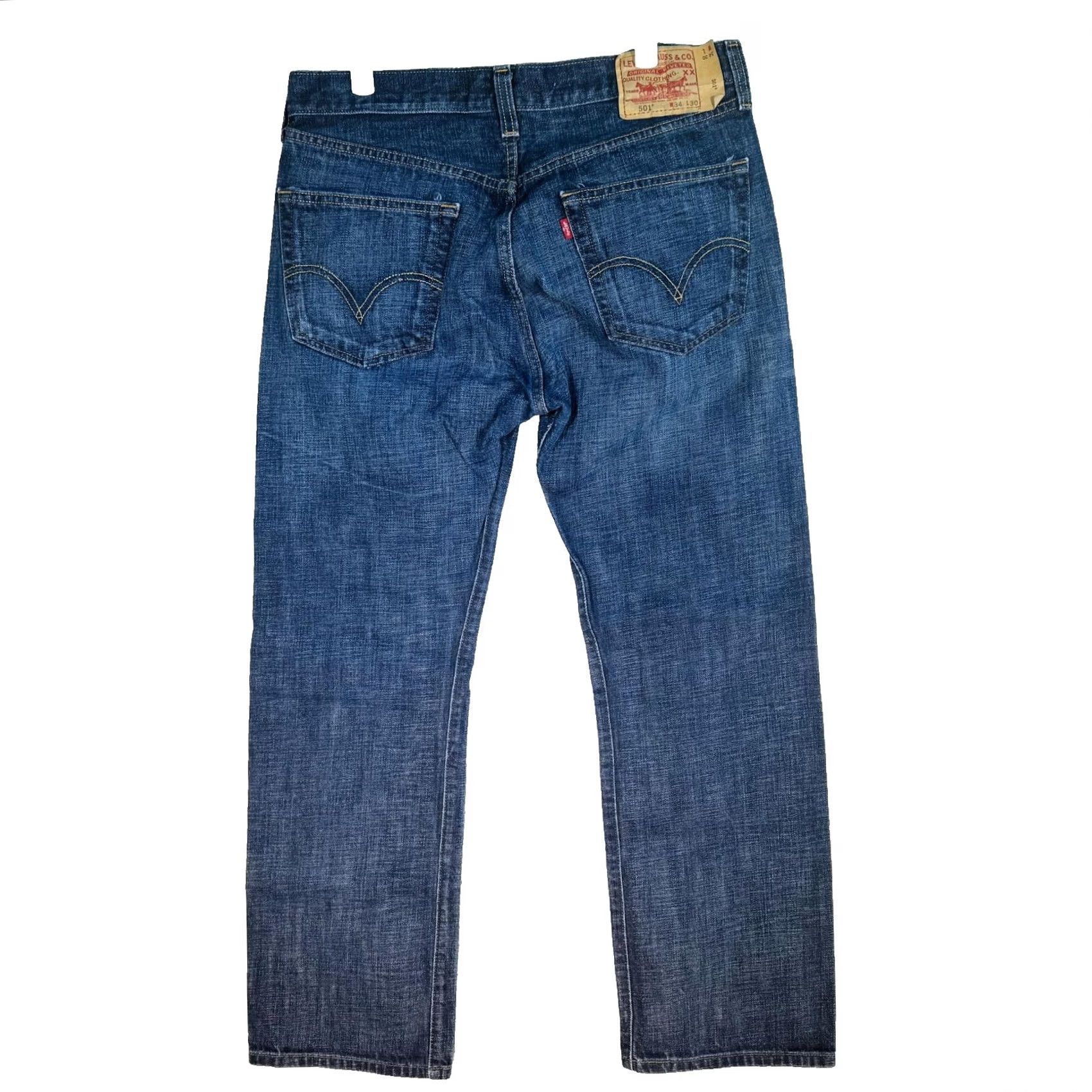 Levi's VINTAGE Levi's 501 Jeans Mens 34x30 Blue Medium Wash Straight Denim 90s Size US 34 / EU 50 - 2 Thumbnail