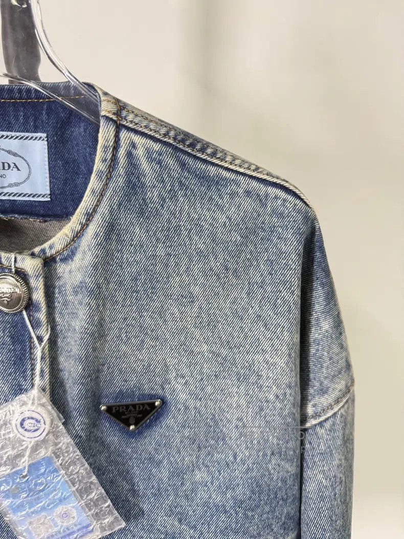 Prada Prada Round-neck denim jacket Size XXS / US 00 / IT 34 - 4 Thumbnail