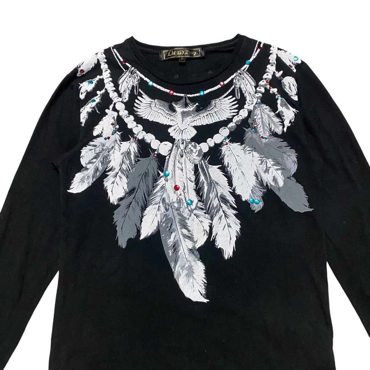 Japanese Brand LIQUID BOY Feather Trompe Loeil Shirt longsleeve Size US M / EU 48-50 / 2 - 3 Thumbnail