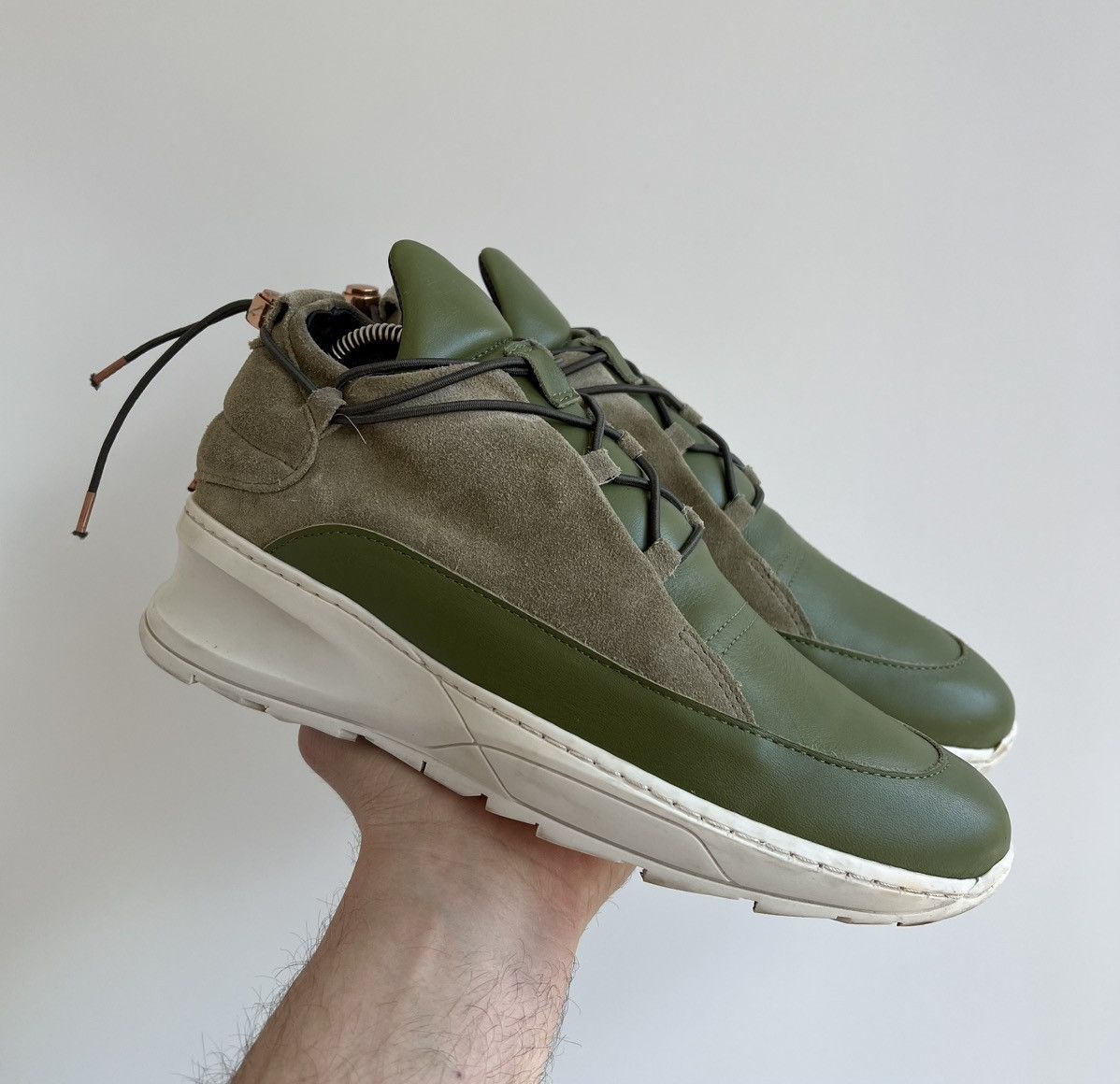 Filling Pieces Filling Pieces Leather/Suede Green Low Top Sneakers Size US 9 / IT 39 - 1 Thumbnail