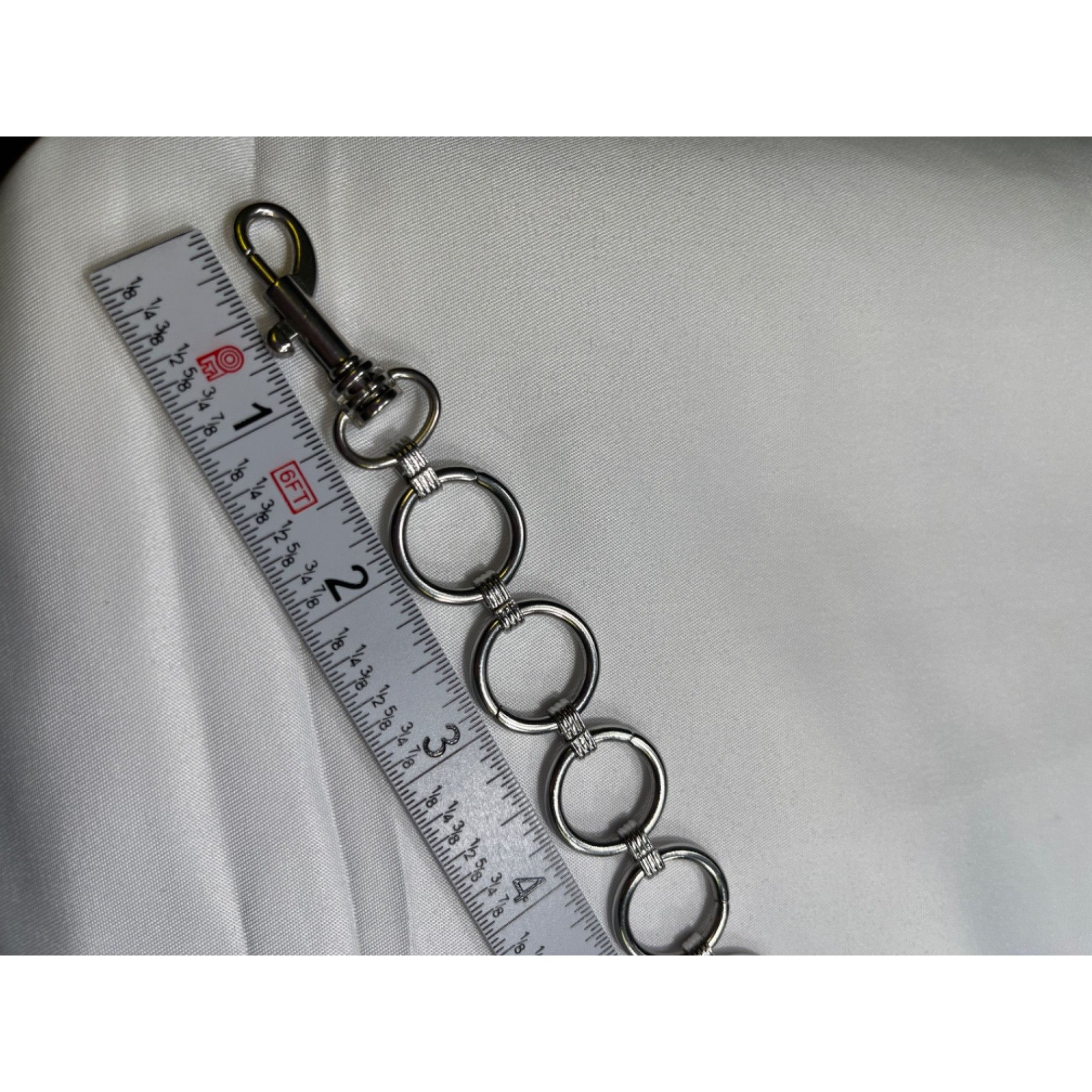 Other Womens Silver Tone Circular Link Chain Belt SKU 7573 Size ONE SIZE - 3 Thumbnail