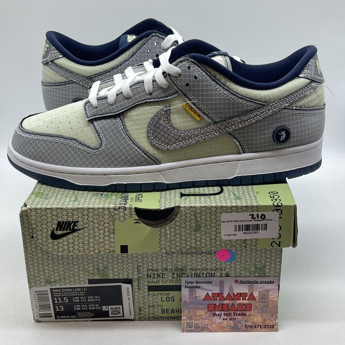 Nike Union la x dunk low passport pack pistachio Size US 11.5 / EU 44-45 - 1 Thumbnail