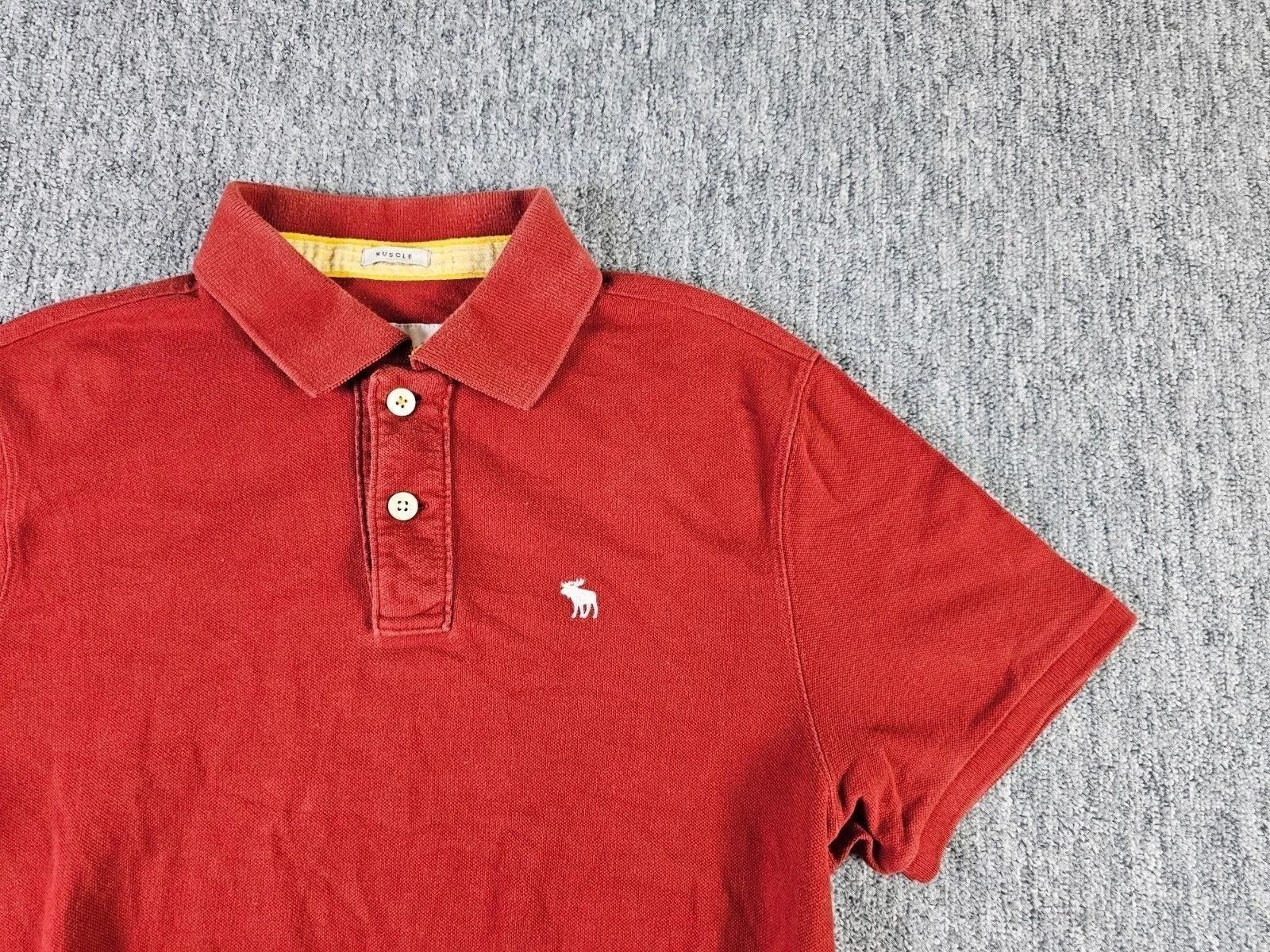 Abercrombie & Fitch Abercrombie Fitch Muscle Fit Polo Moose Embroidered Burgundy Size US XL / EU 56 / 4 - 3 Thumbnail