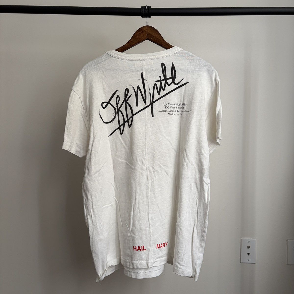 Off-White Off White FW15 Hail Mary Abloh Football Mens M Oversized Tee Size US M / EU 48-50 / 2 - 2 Thumbnail