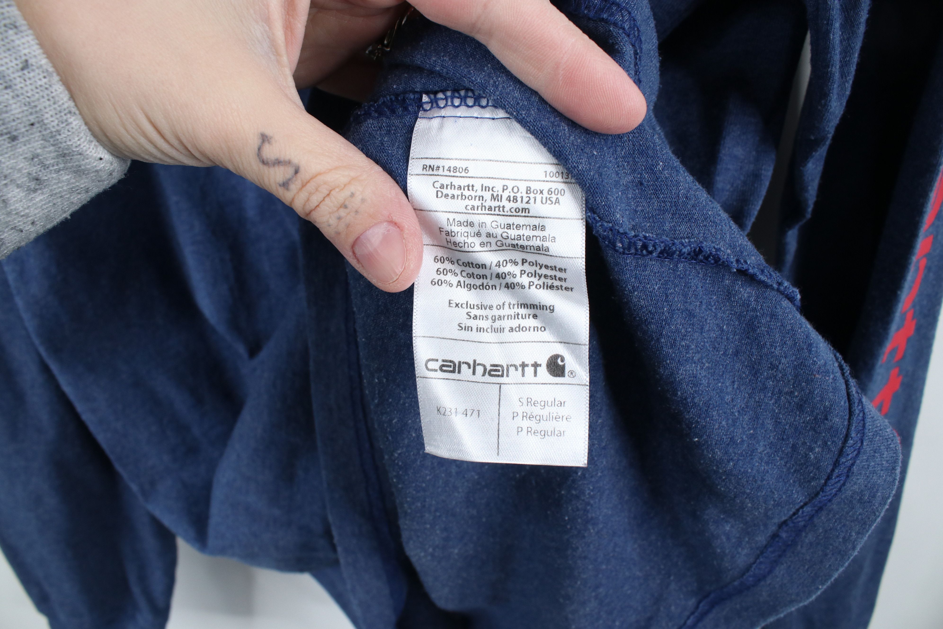 Carhartt × Vintage Vintage Y2K Carhartt Spell Long Sleeve T-Shirt Heather Blue Size US S / EU 44-46 / 1 - 7 Thumbnail