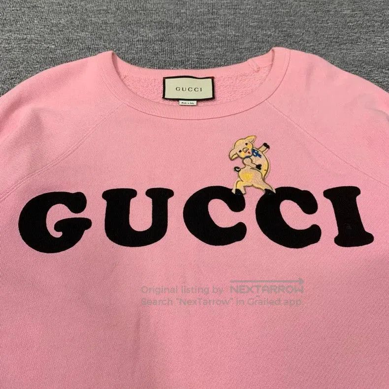 Gucci Gucci Pink Pig Print Sweatshirt . Size US M / EU 48-50 / 2 - 7 Thumbnail