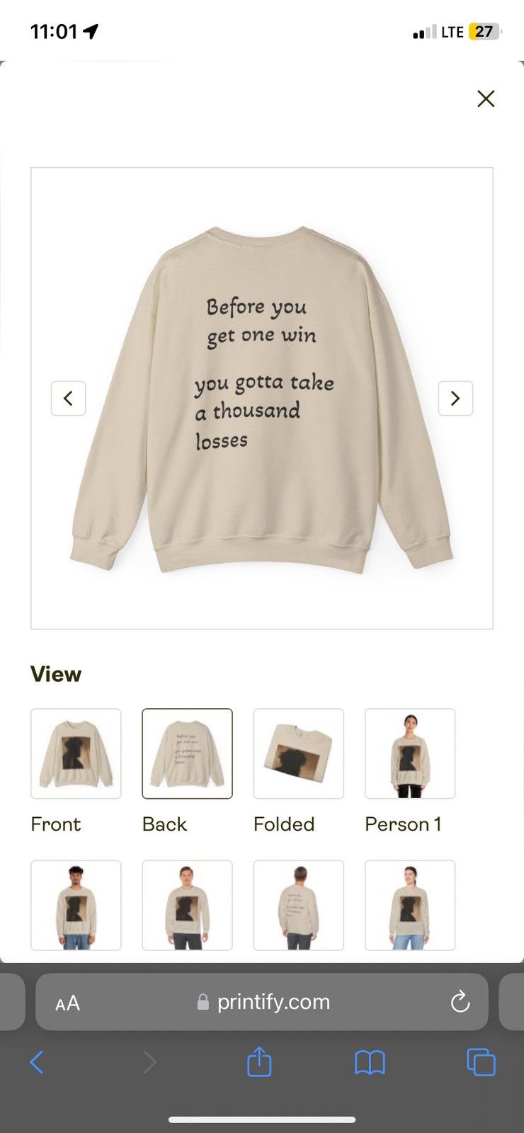 Other Custom sweat shirt Size US S / EU 44-46 / 1 - 2 Thumbnail