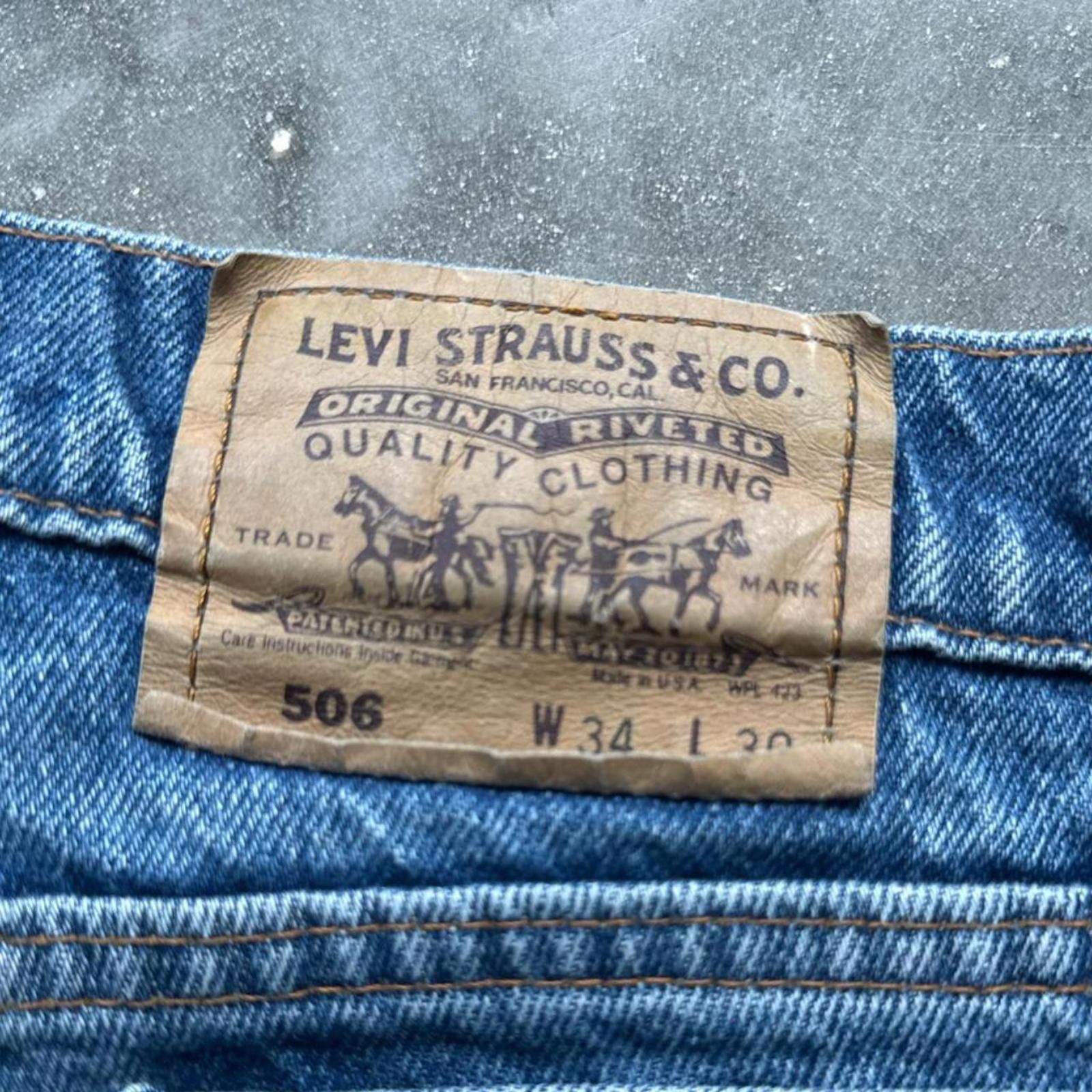 Levi's Levi's 506 Orange Tab 90's Blue Faded Jeans With Wallet Mark Size US 34 / EU 50 - 8 Thumbnail