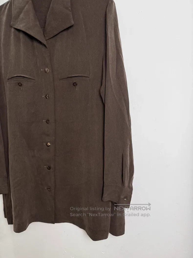 Issey Miyake Issey Miyake Glossy draping collar jacket Size US L / EU 52-54 / 3 - 2 Thumbnail