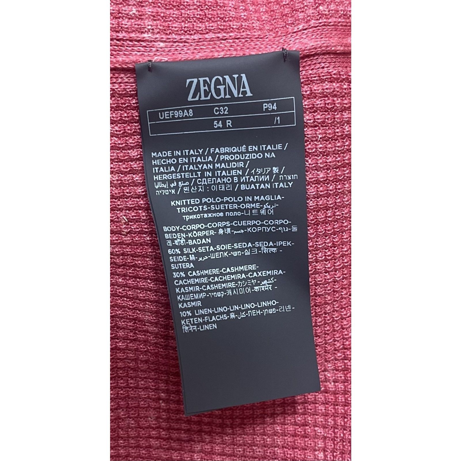 Ermenegildo Zegna $1,995 NWT Ermenegildo Zegna Cashmere Blend Polo Pink 54/XL Size US XL / EU 56 / 4 - 6 Thumbnail
