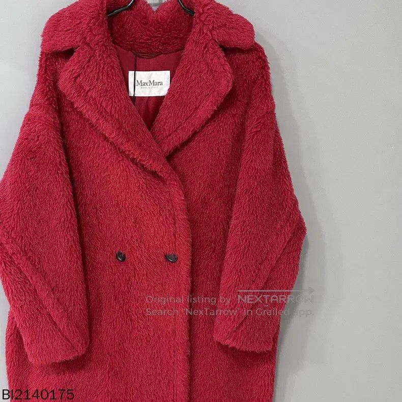 Max Mara Max Mara Red Teddy Overcoat Size XS / US 0-2 / IT 36-38 - 2 Thumbnail