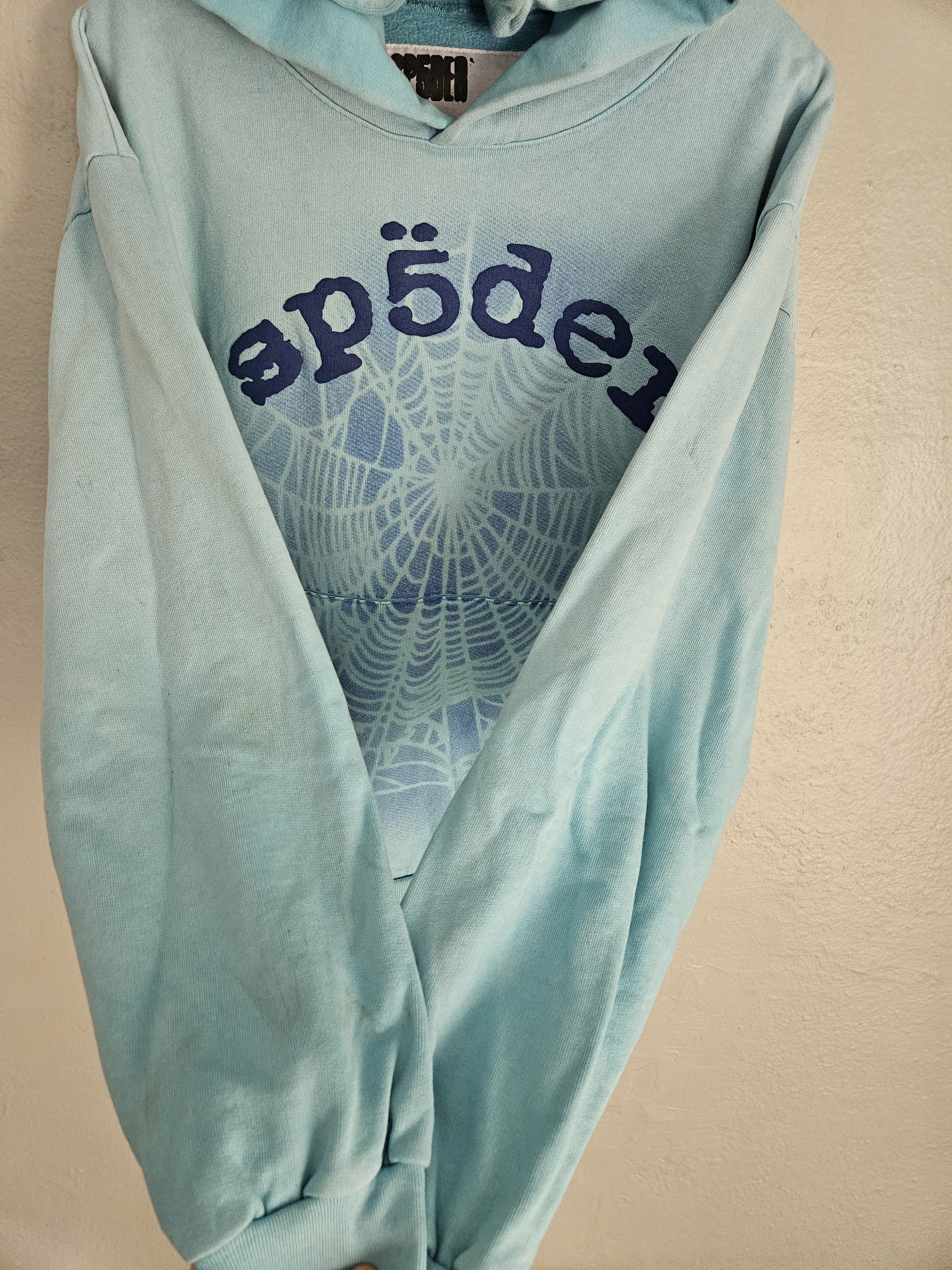 Sp5der OG Web V2 Airbrush Spray Light Blue Hoodie Size US M / EU 48-50 / 2 - 5 Thumbnail