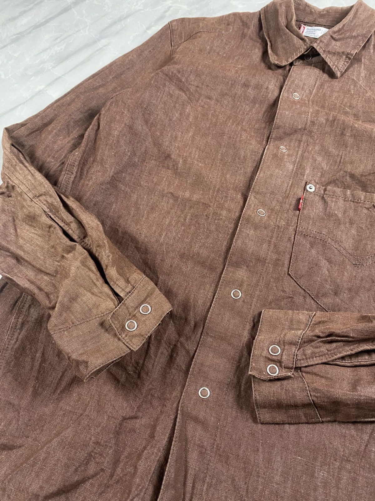 Levi's Vintage Clothing Vintage Levis Brown Waxed Shirts Size US S / EU 44-46 / 1 - 5 Thumbnail
