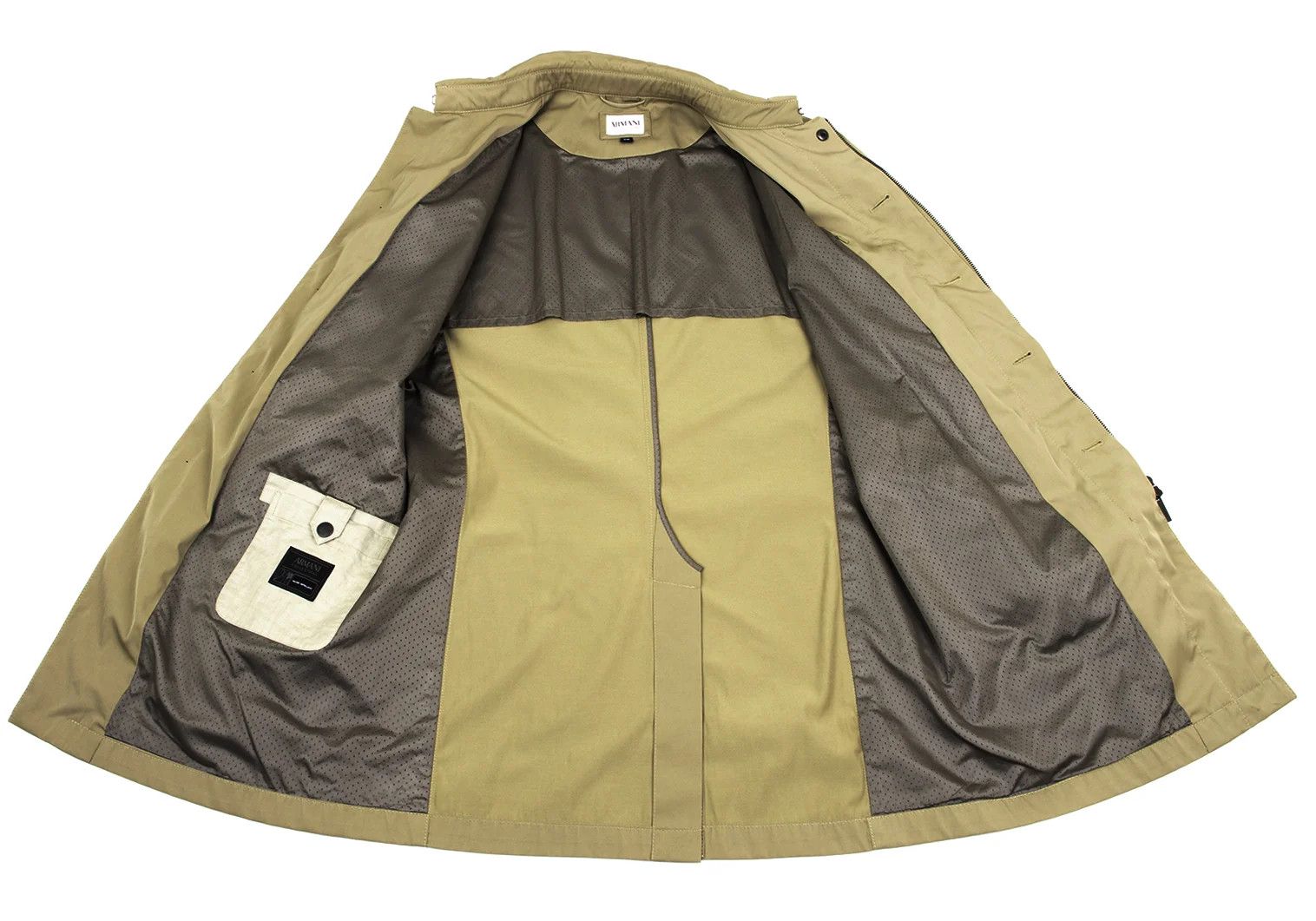 Armani Collezioni Zip Coat in Beige Size 50 Size US XXS / EU 40 - 12 Thumbnail