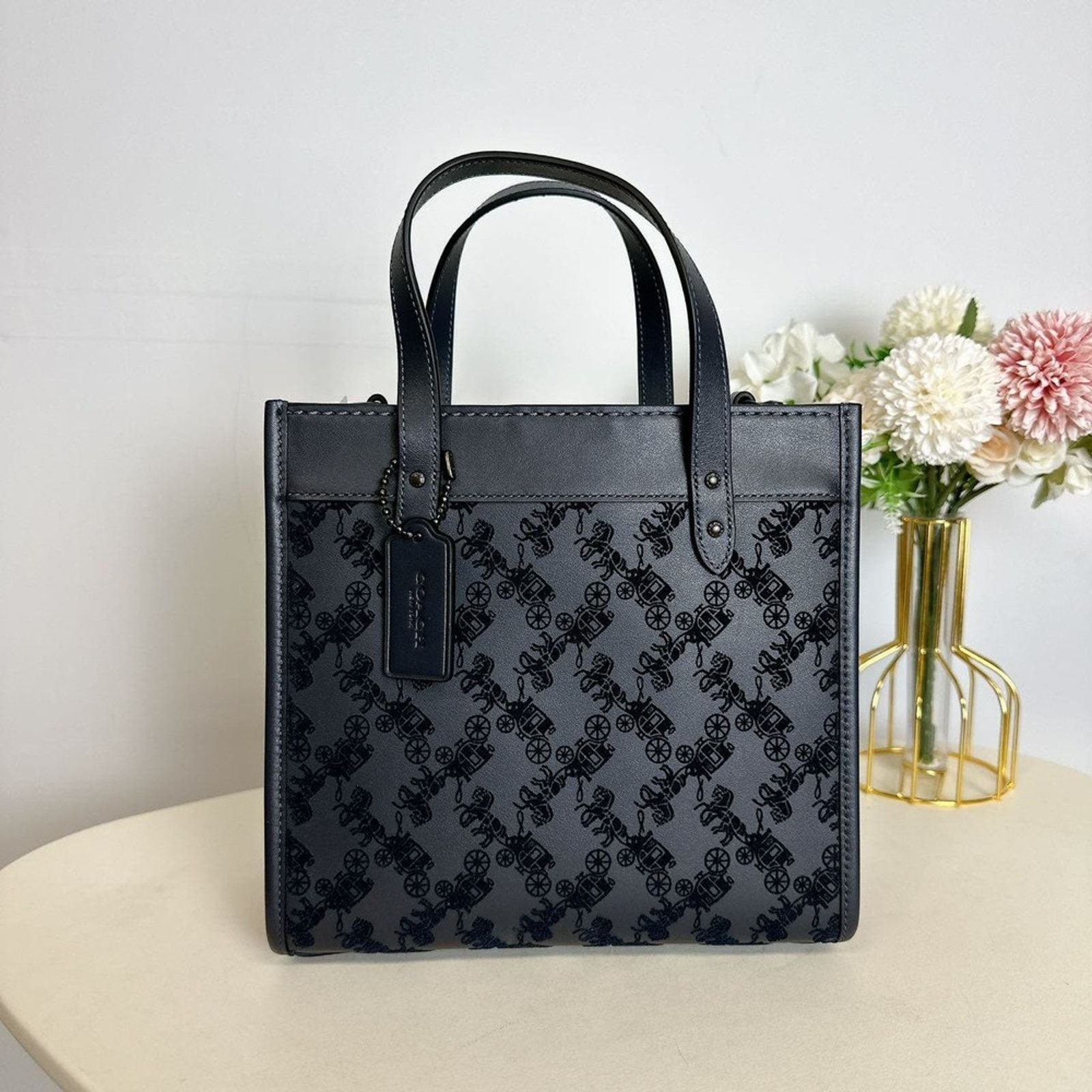 Coach Coach CD750 Field Tote 22 With Horse And Carriage IN NAVY Size ONE SIZE - 2 Thumbnail