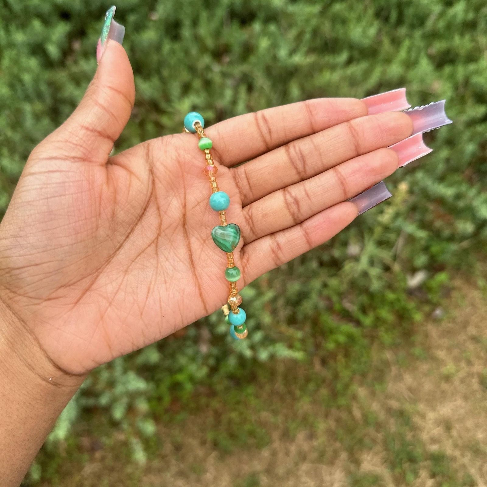 Handmade Turquise ocean blue and Maasai gold screw on african anklet Size ONE SIZE - 2 Thumbnail