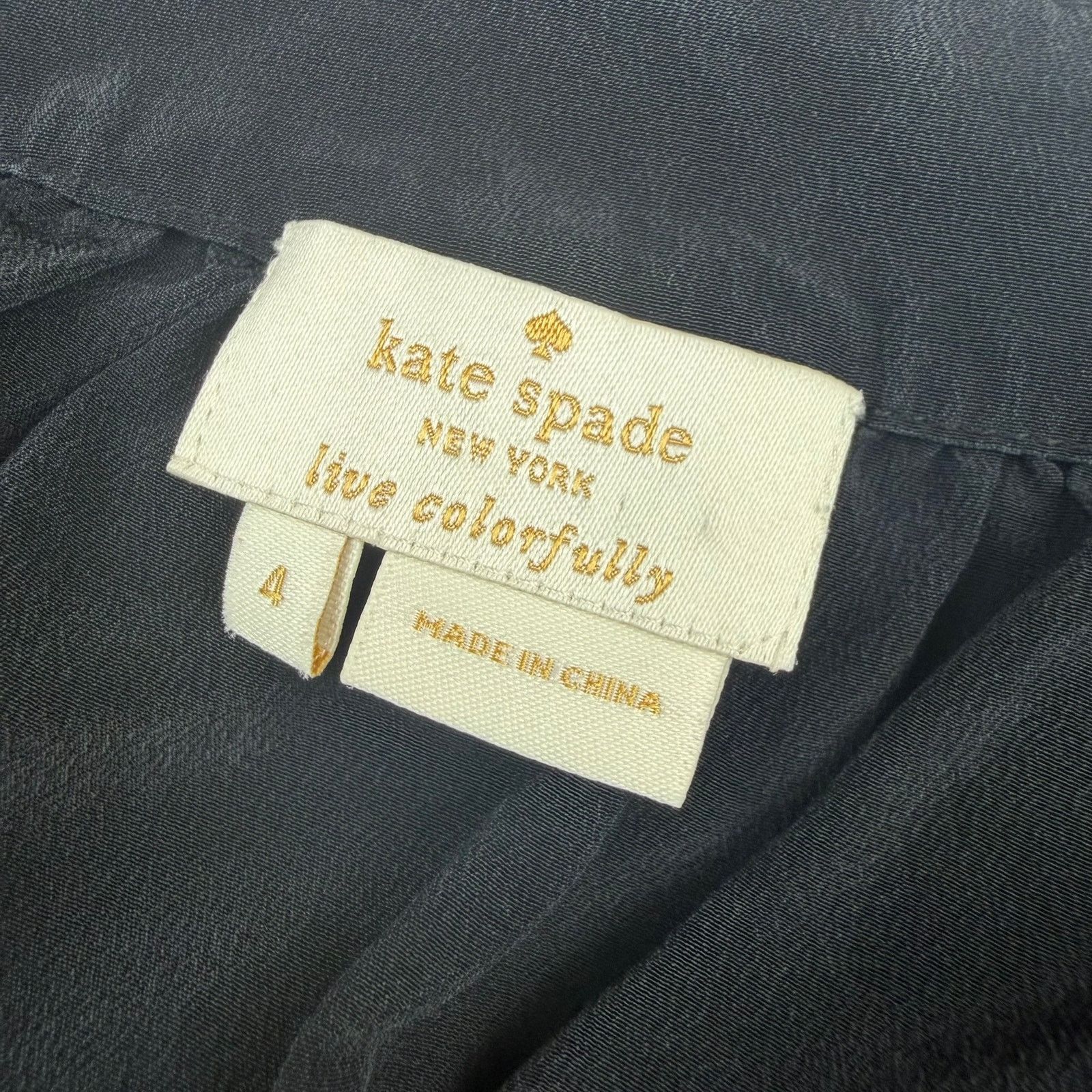 Kate Spade Kate Spade New York Silk Blouse Top Navy Size 4 Size S / US 4 / IT 40 - 3 Thumbnail