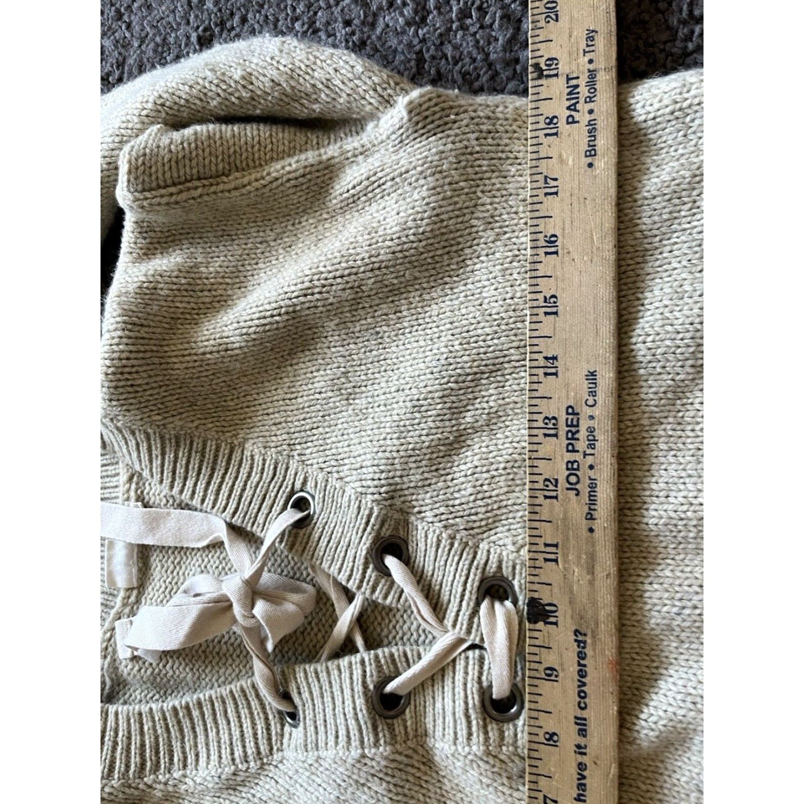 Gap GAP Women's Sweater Small Beige Striped V-Neck Pullover Chunky-Knit Long Sleeve Classic Nautical Size S / US 4 / IT 40 - 4 Thumbnail