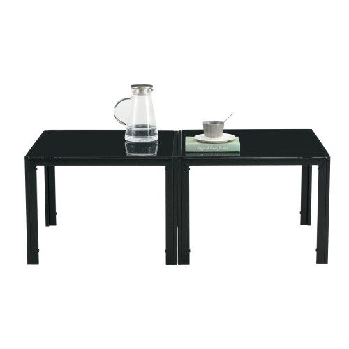 Designer × Homemade Coffee Table Set of 2, Square Modern Table with Tempered Gla Size US L / EU 52-54 / 3 - 3 Thumbnail