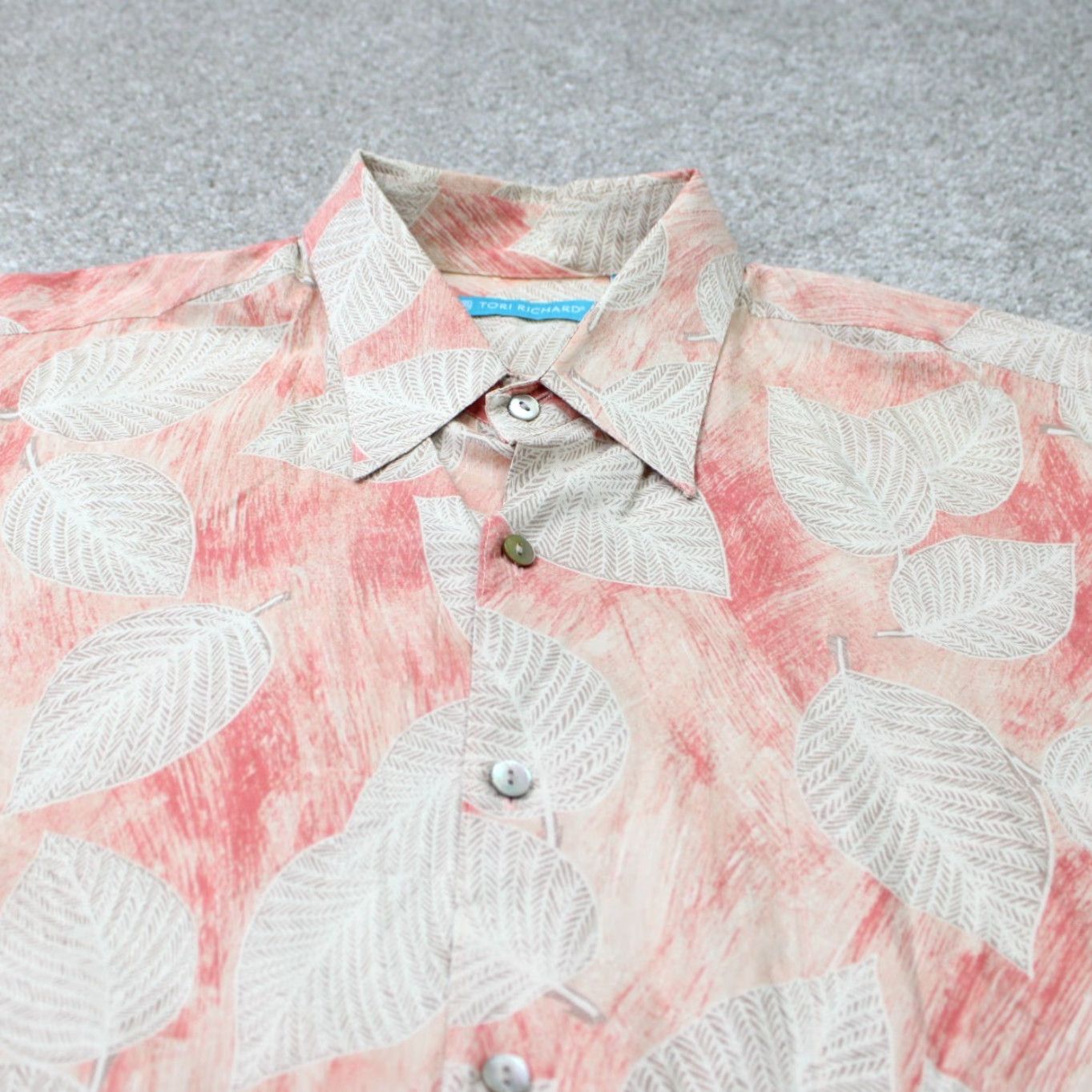 Tori Richard Tori Richard Shirt Mens Large Pink Floral 100% Cotton Lawn Short Sleeve Button Up Size US L / EU 52-54 / 3 - 4 Thumbnail