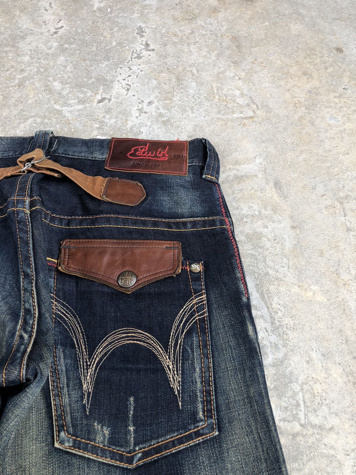 If Six Was Nine Japanese Edwin Blue Trip Flared Jeans Distressed Jeans Size US 32 / EU 48 - 17 Thumbnail