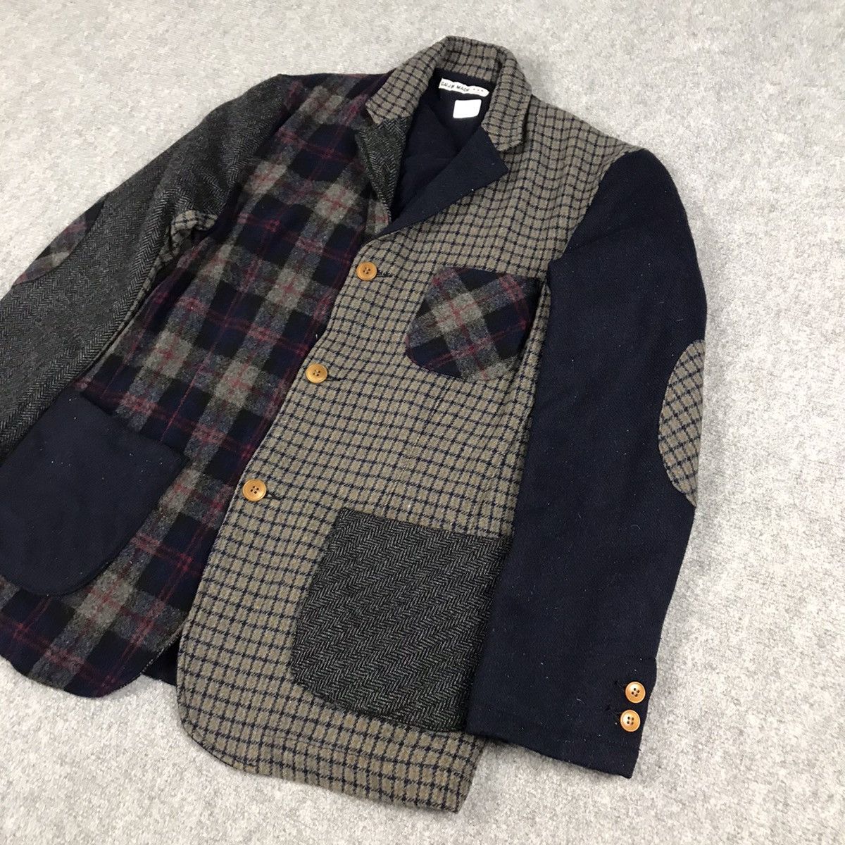Japanese Brand GAIJIN MADE RARE PATCHWORK WOOL COAT JACKET KAPITAL STYLE Size US M / EU 48-50 / 2 - 3 Thumbnail