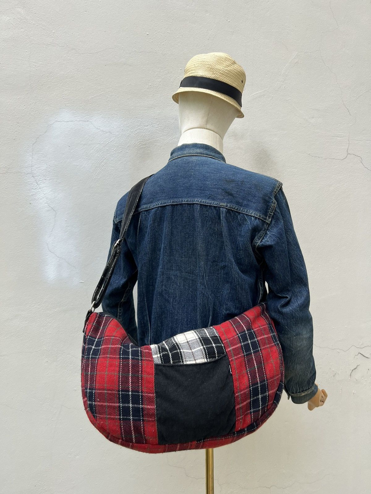 Vintage Beams Japan Multi Color Patchwork Corduroy Sling Bag