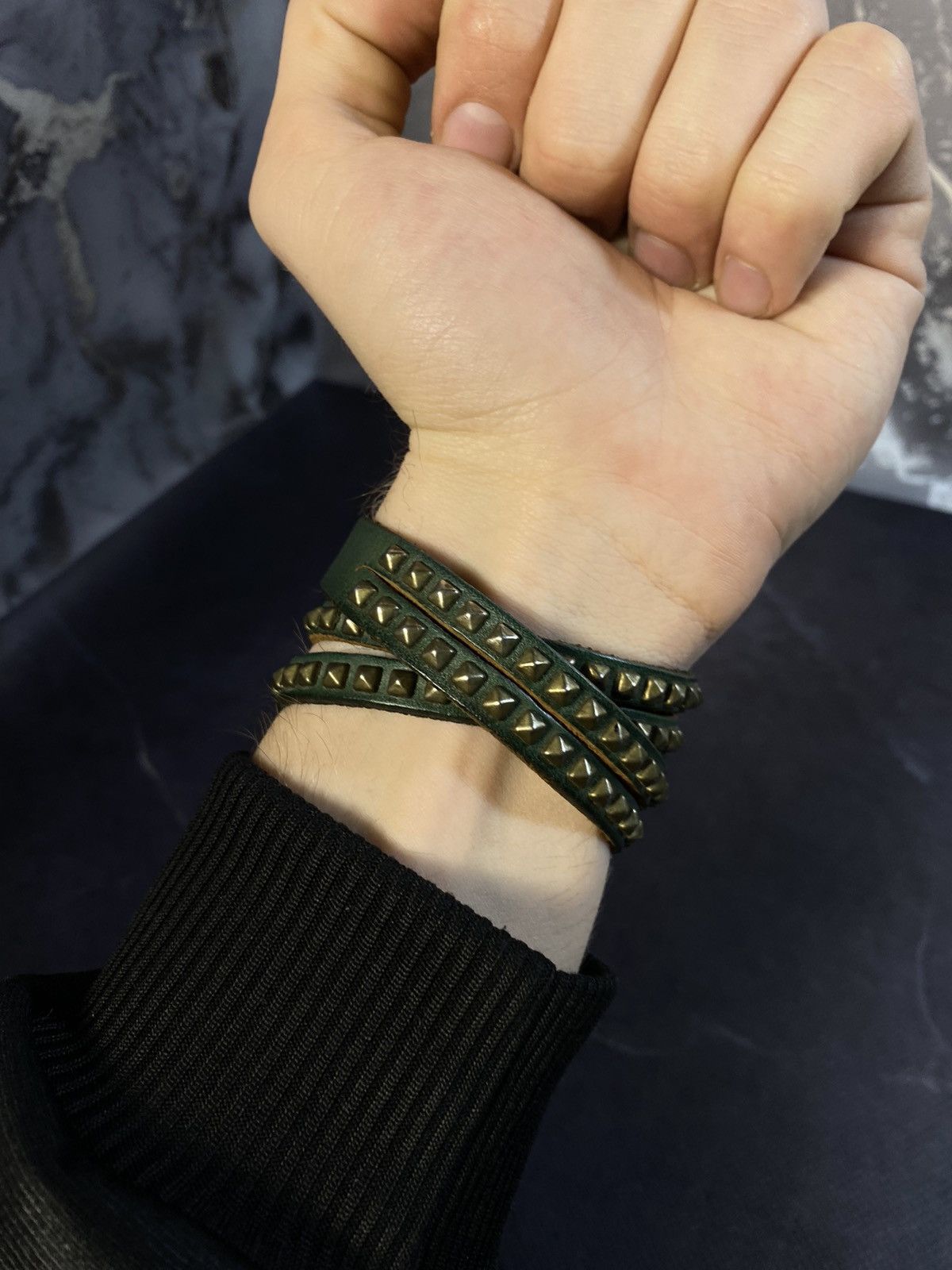 Jewelry × Vintage M&C Dual Wrap Studded Green Leather Watch Japanese Brand Size ONE SIZE - 4 Thumbnail