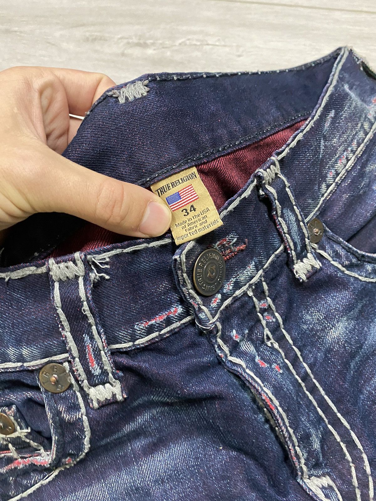 True Religion True Religion stitched horse shoe geno vintage USA jeans Size US 34 / EU 50 - 7 Thumbnail