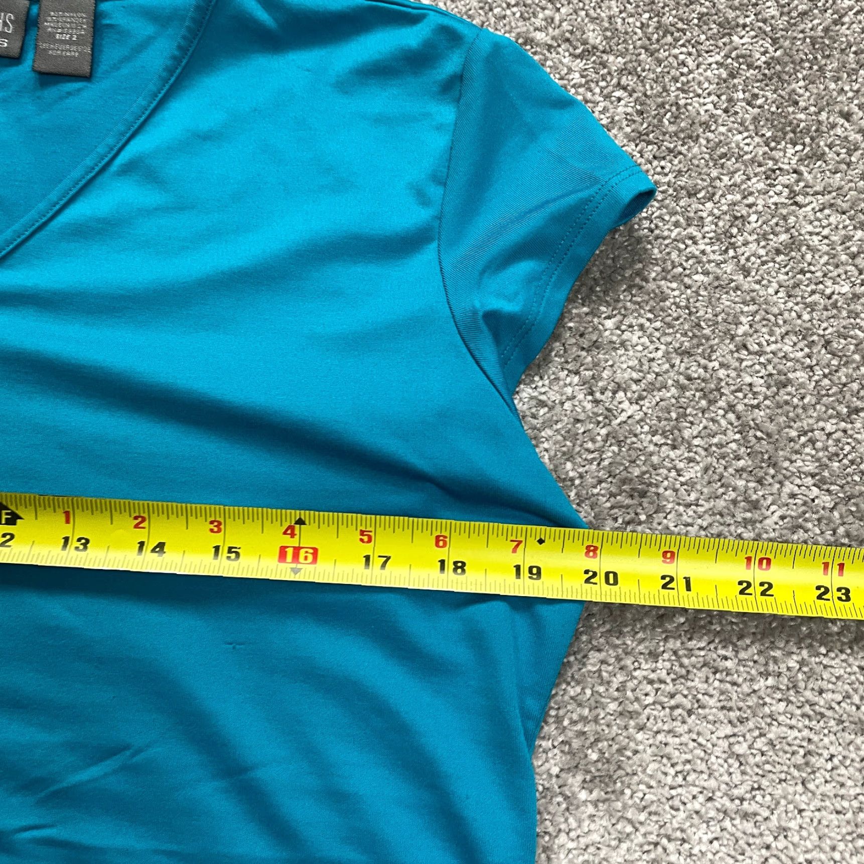 Vintage VINTAGE Chico's Women's T-Shirt Adult Large Blue V-Neck Short Sleeve Casual Cotton Modal Spandex 12/14 Size L / US 10 / IT 46 - 7 Thumbnail