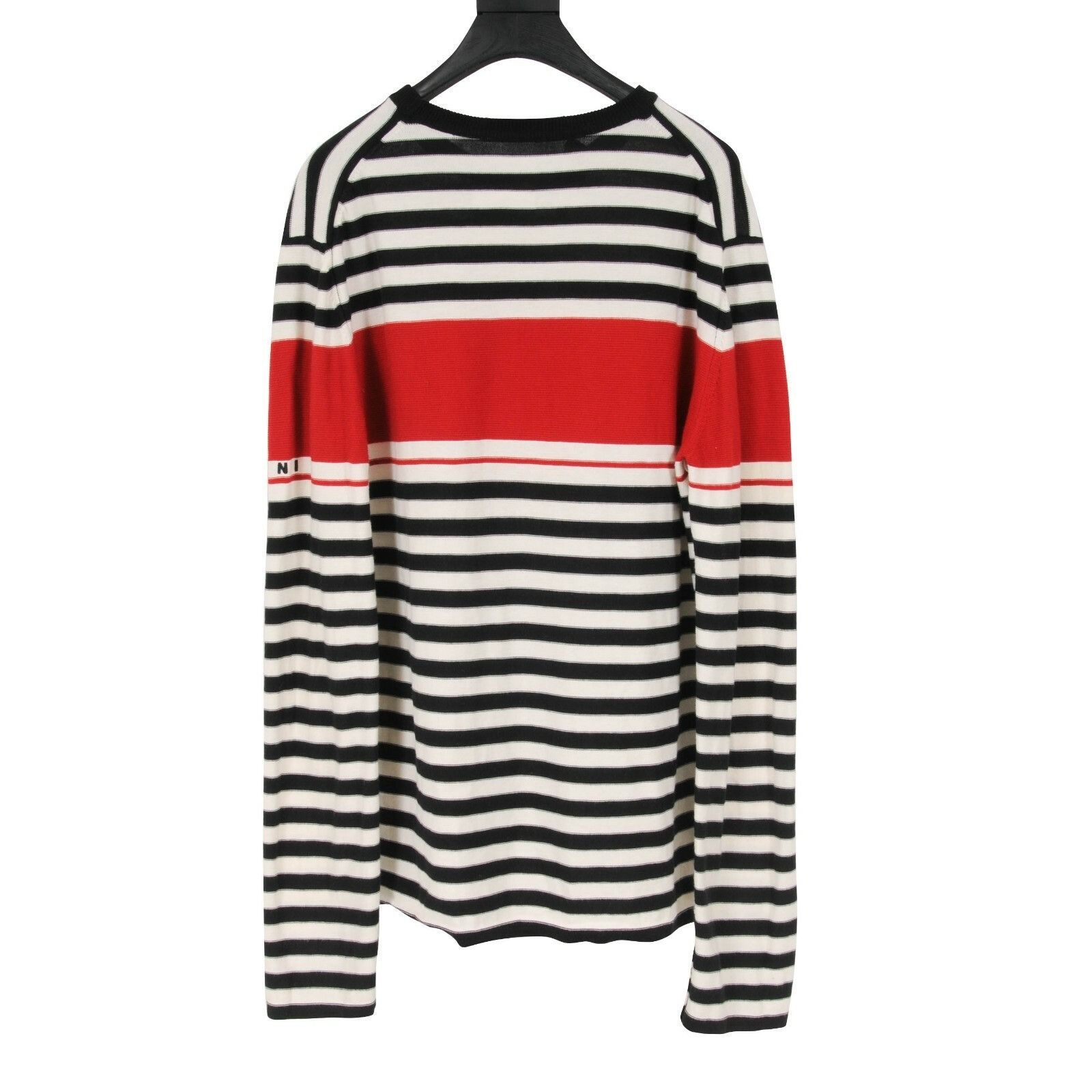 Marni Crewneck Sweater Black White Red Cotton - 00774 Size US M / EU 48-50 / 2 - 2 Thumbnail