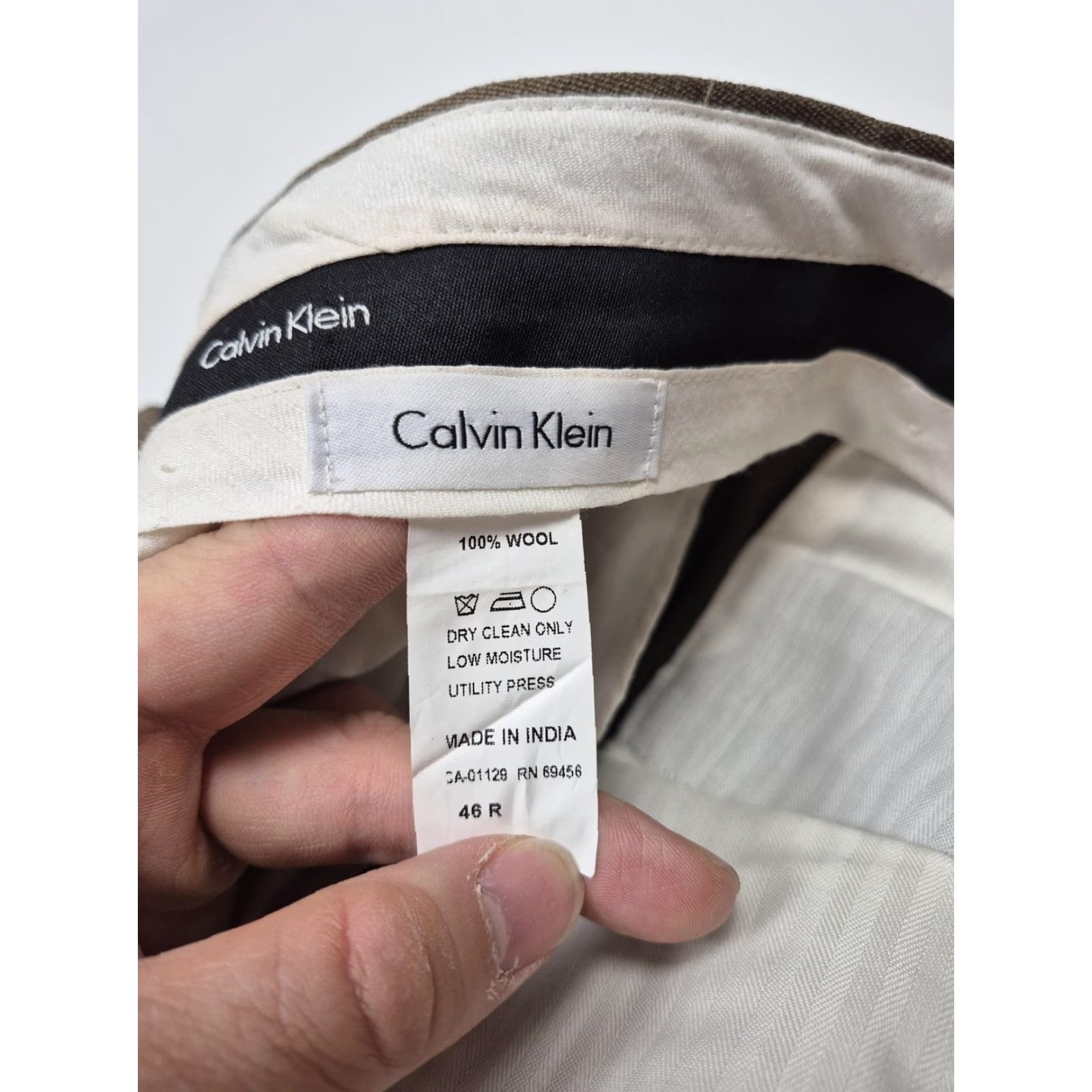 Calvin Klein Calvin Klein Dress Pants Mens 46 Wool Flat Front Straight Leg Brown NWT Unhemmed Classic Formal Business Pants Size US 30 / EU 46 - 4 Thumbnail