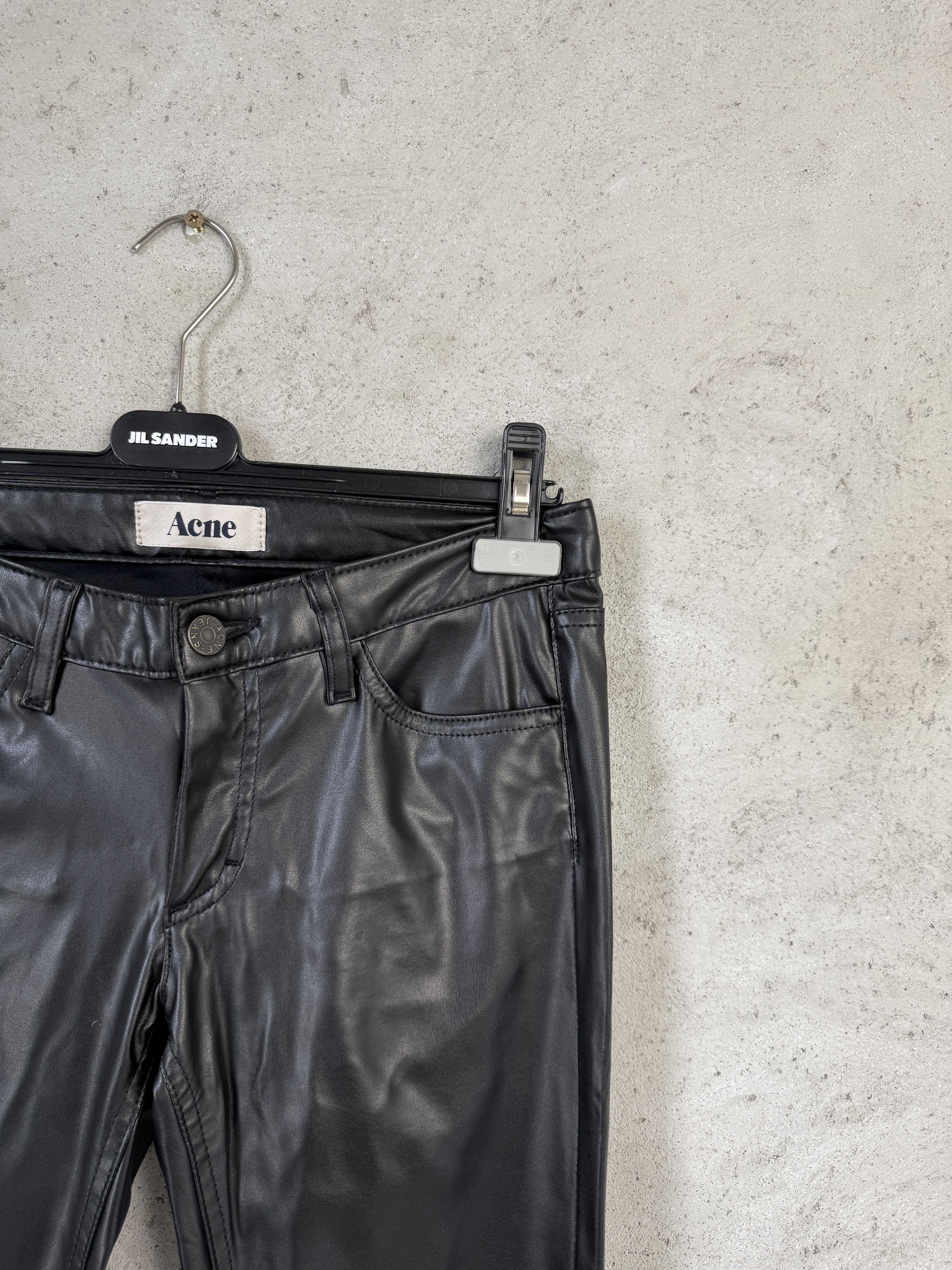 Acne Studios Acne Kex Plastic Black pants casual Size 25" / US 0 / IT 36 - 2 Thumbnail