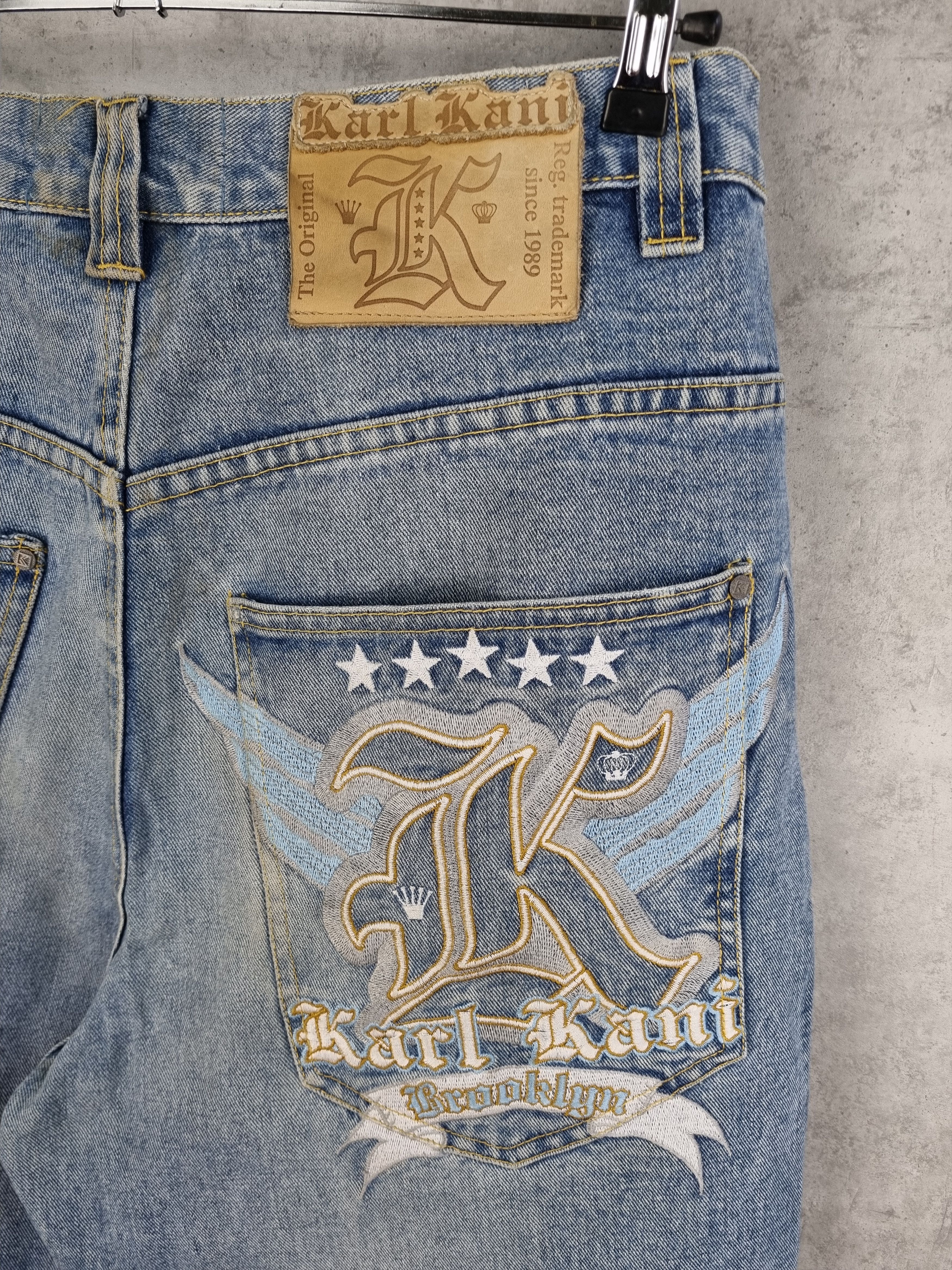 Karl Kani × Vintage × Wu-Tang Clan Karl Kani Brooklyn Embroidered Big Logo Baggy Vintage Jeans Size US 34 / EU 50 - 10 Thumbnail