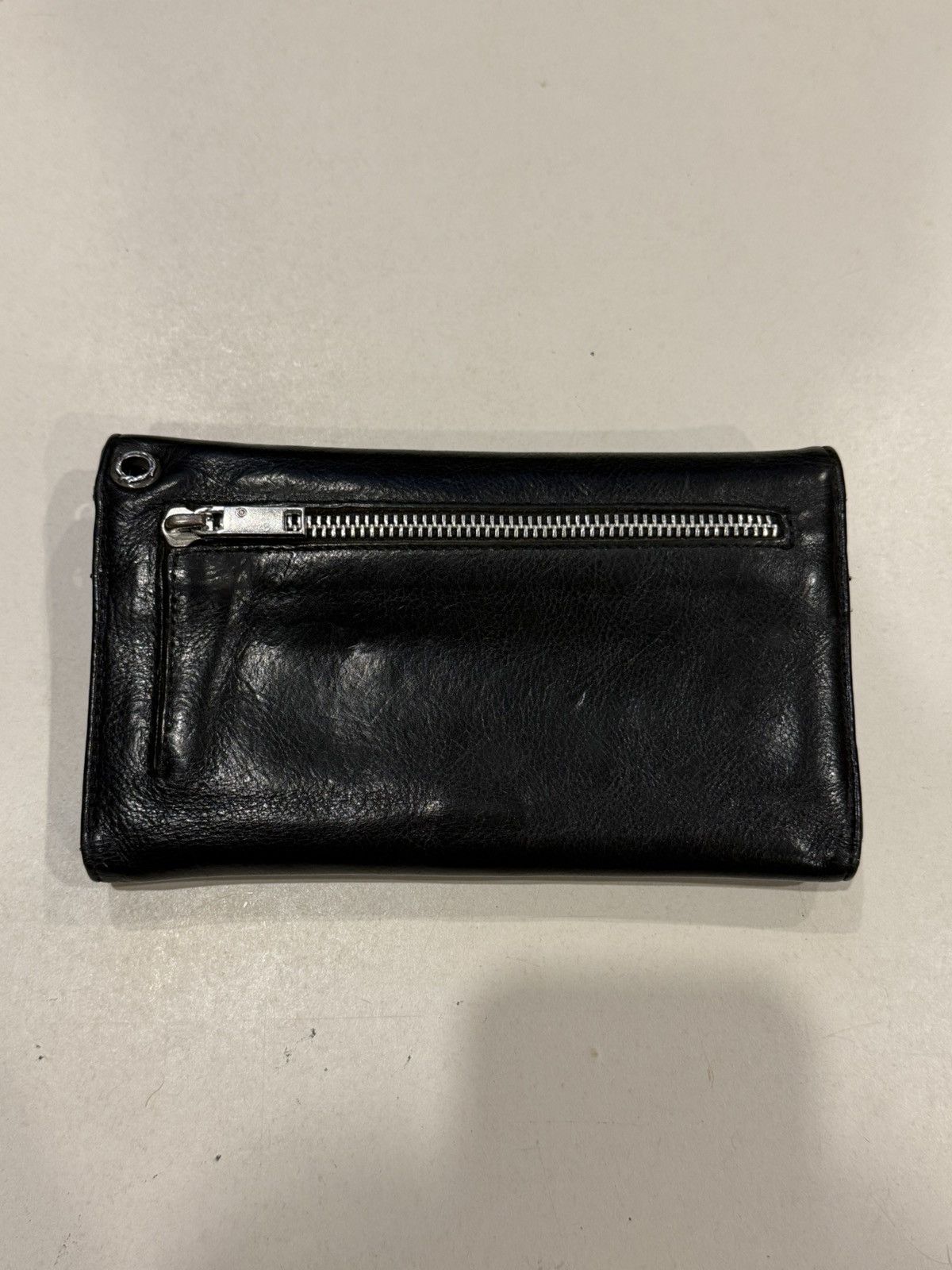 Chrome Hearts Chrome Hearts Black Leather Wave Wallet Silver Cross Balls Size ONE SIZE - 2 Thumbnail