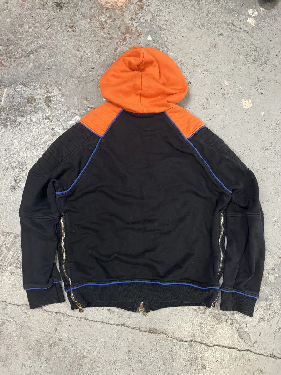 Balmain Balmain Navy & Orange Biker Zip-up Hoodie Size US M / EU 48-50 / 2 - 5 Thumbnail
